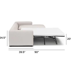Riley 118" Right Storage Sleeper Sectional - Napa White