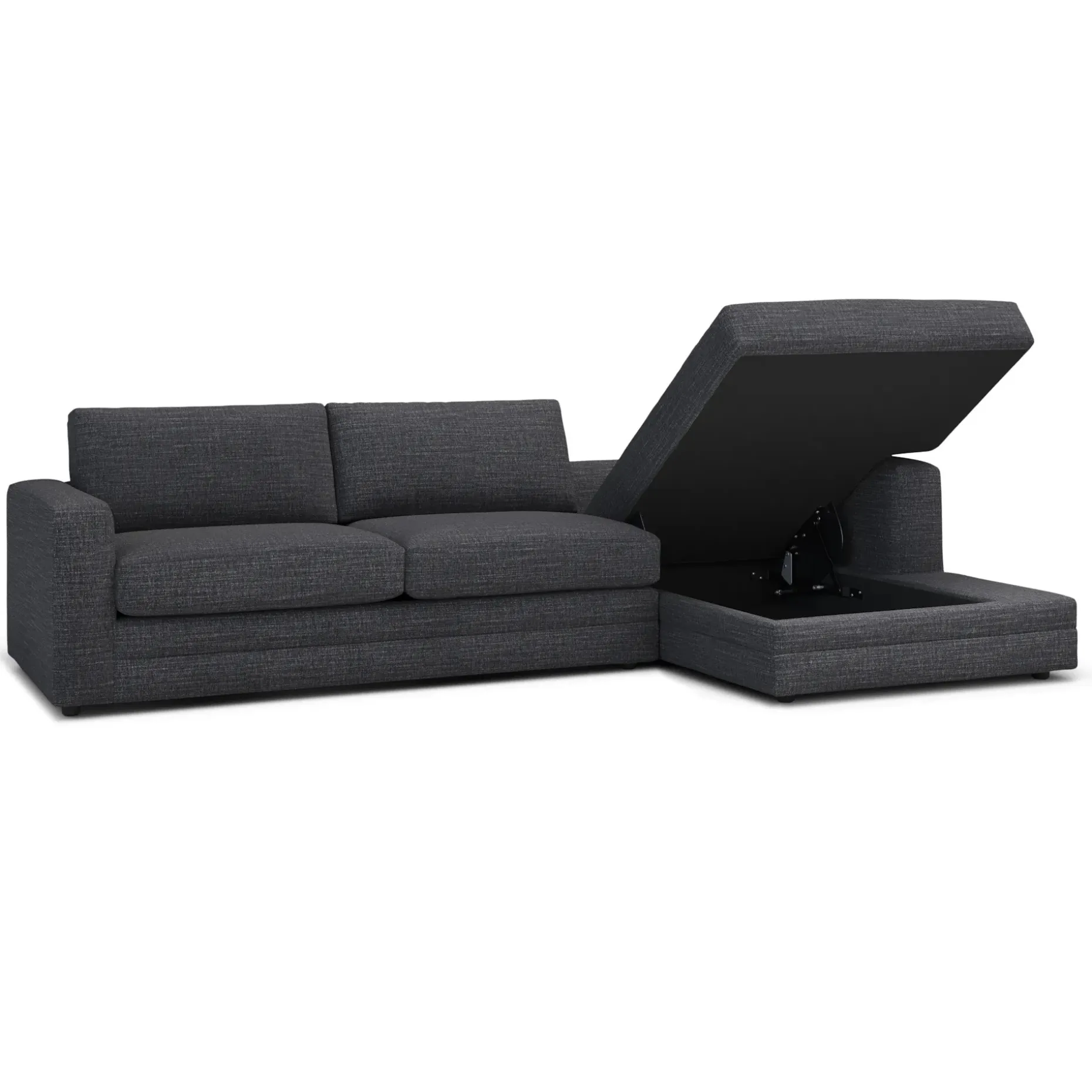 Riley 118" Right Storage Sleeper Sectional - Napa Charcoal