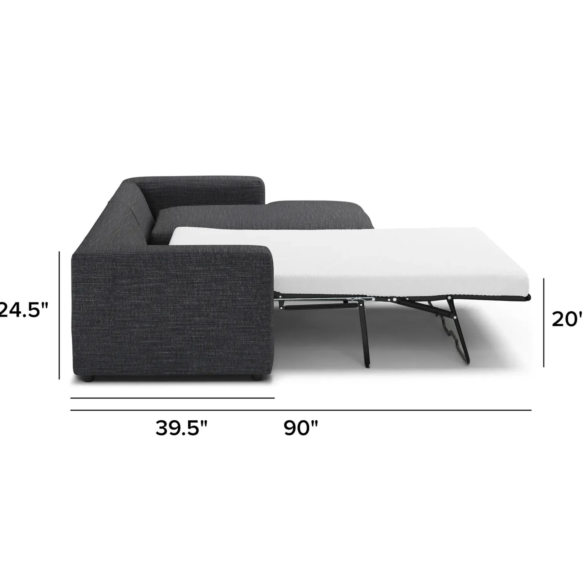 Riley 118" Right Storage Sleeper Sectional - Napa Charcoal