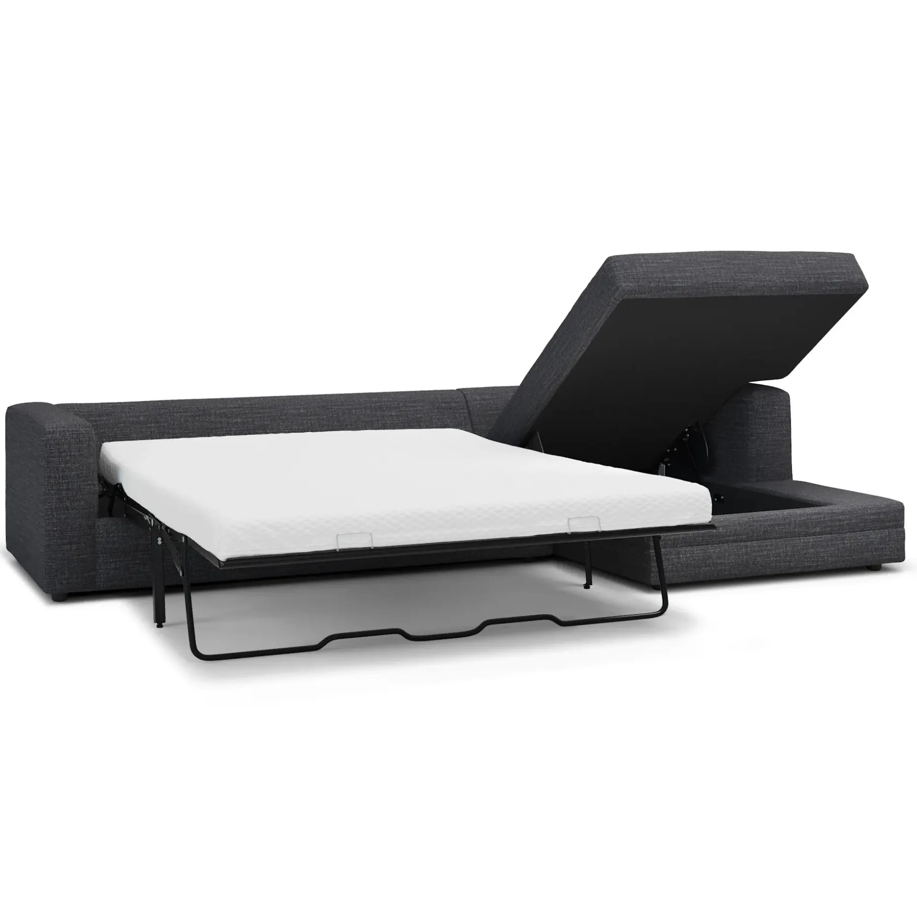 Riley 118" Right Storage Sleeper Sectional - Napa Charcoal