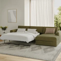 Riley 118" Right Storage Sleeper Sectional - Napa Moss