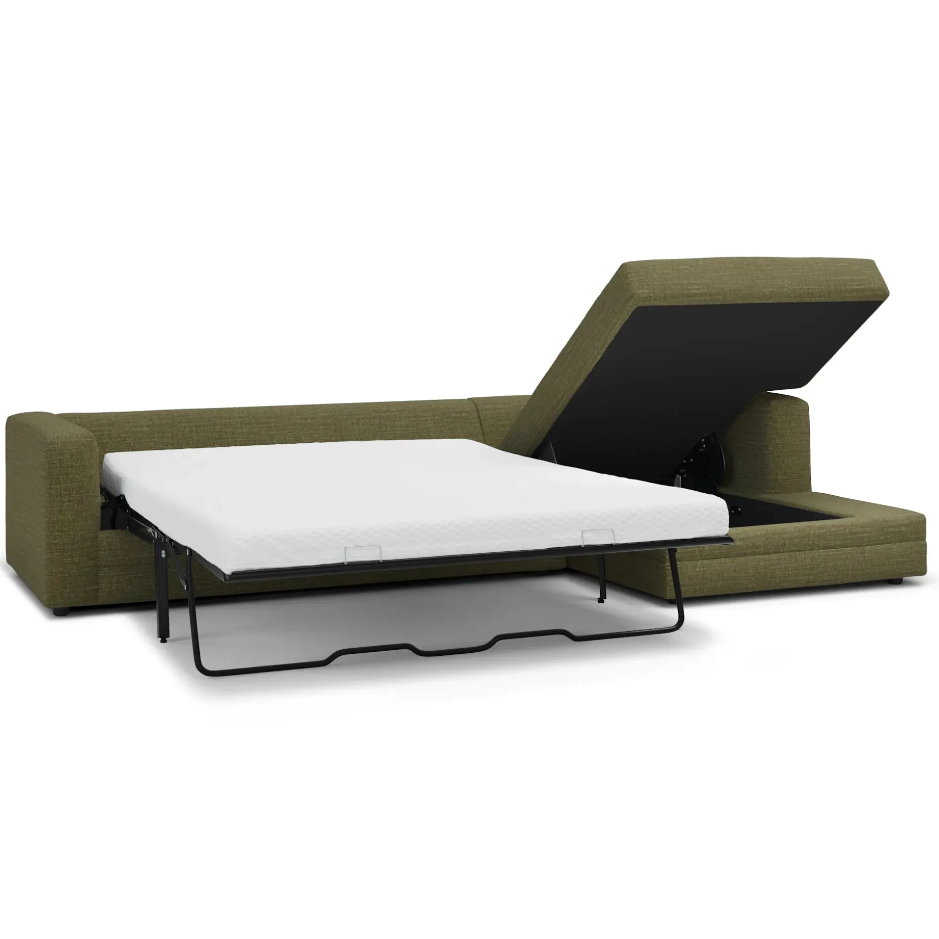 Riley 118" Right Storage Sleeper Sectional - Napa Moss