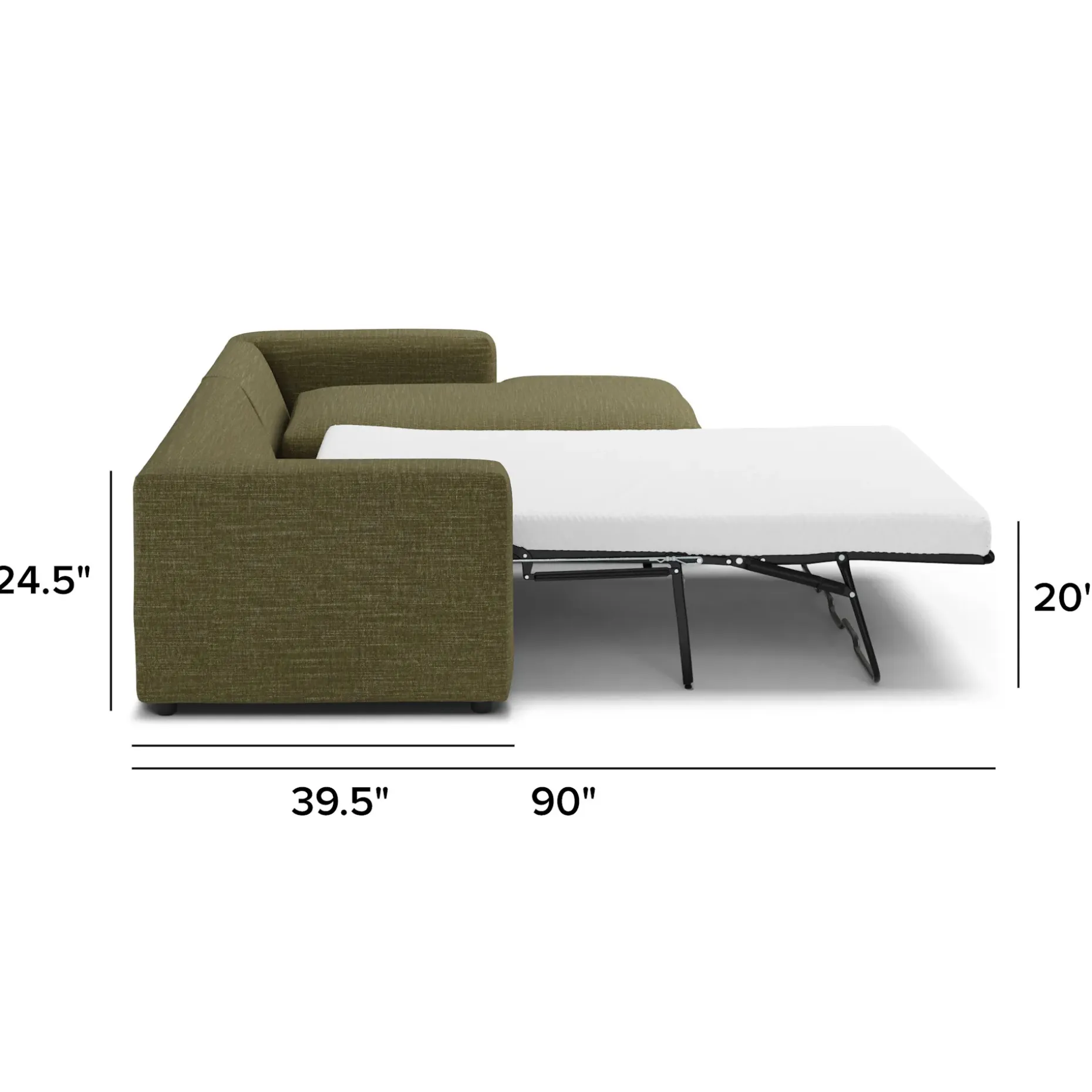Riley 118" Right Storage Sleeper Sectional - Napa Moss