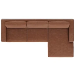Riley 118" Right Storage Sleeper Sectional - Napa Rust