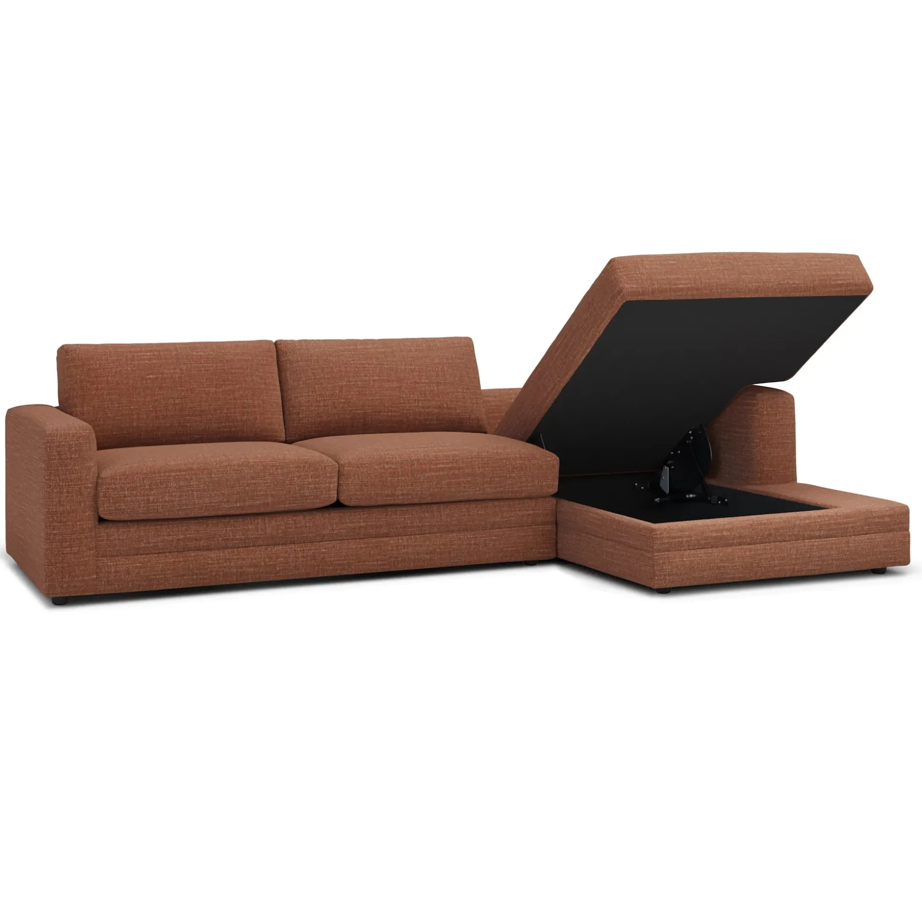 Riley 118" Right Storage Sleeper Sectional - Napa Rust