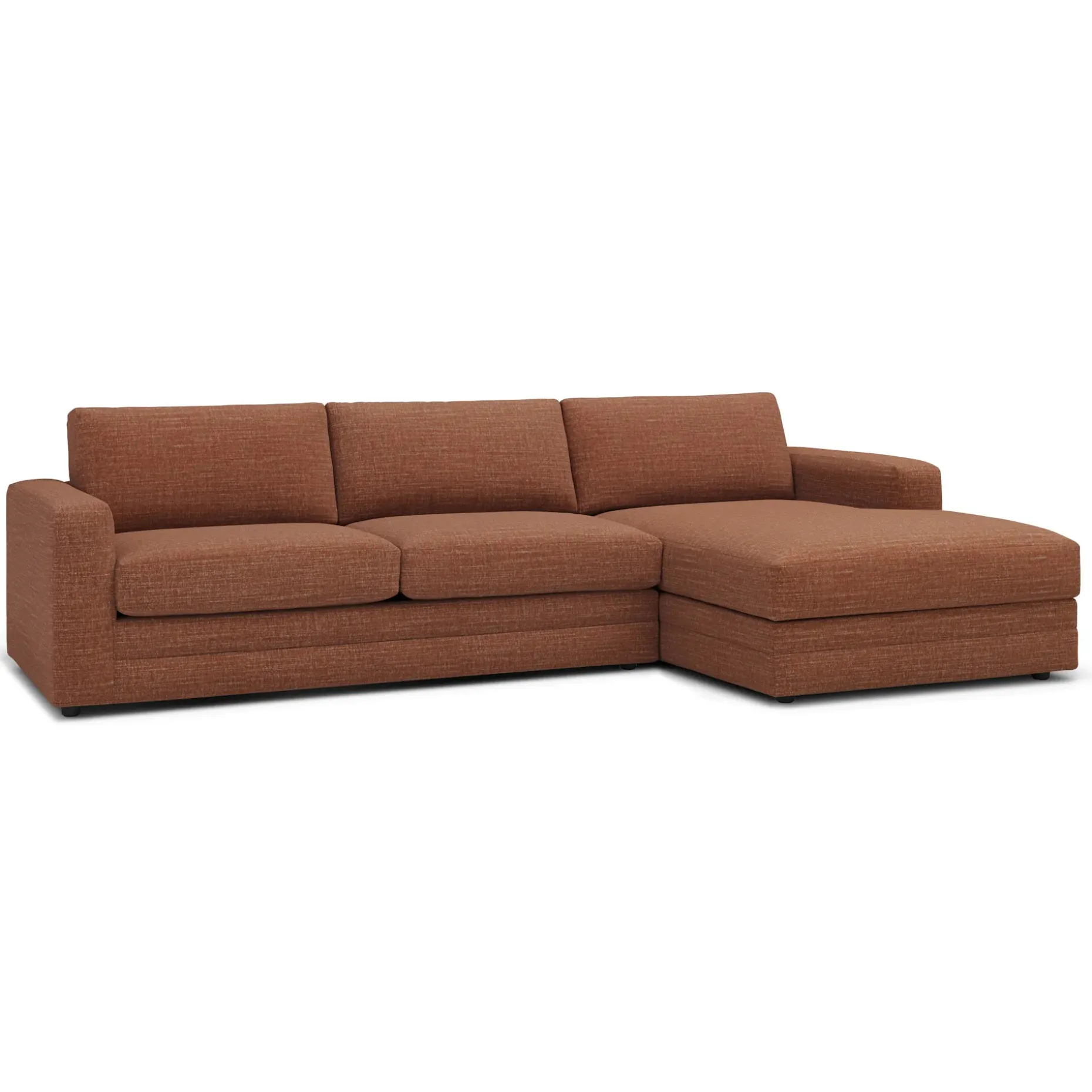 Riley 118" Right Storage Sleeper Sectional - Napa Rust