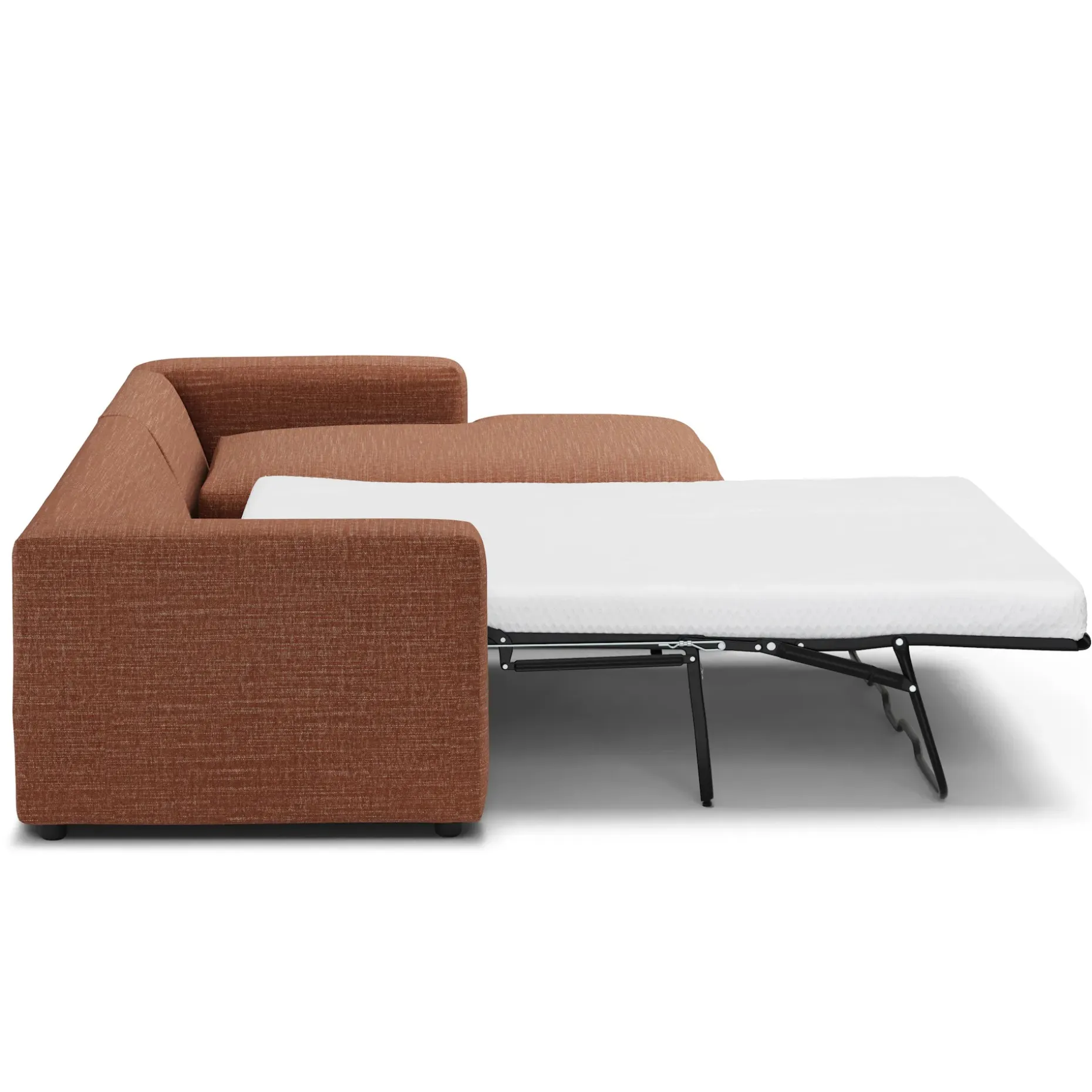 Riley 118" Right Storage Sleeper Sectional - Napa Rust