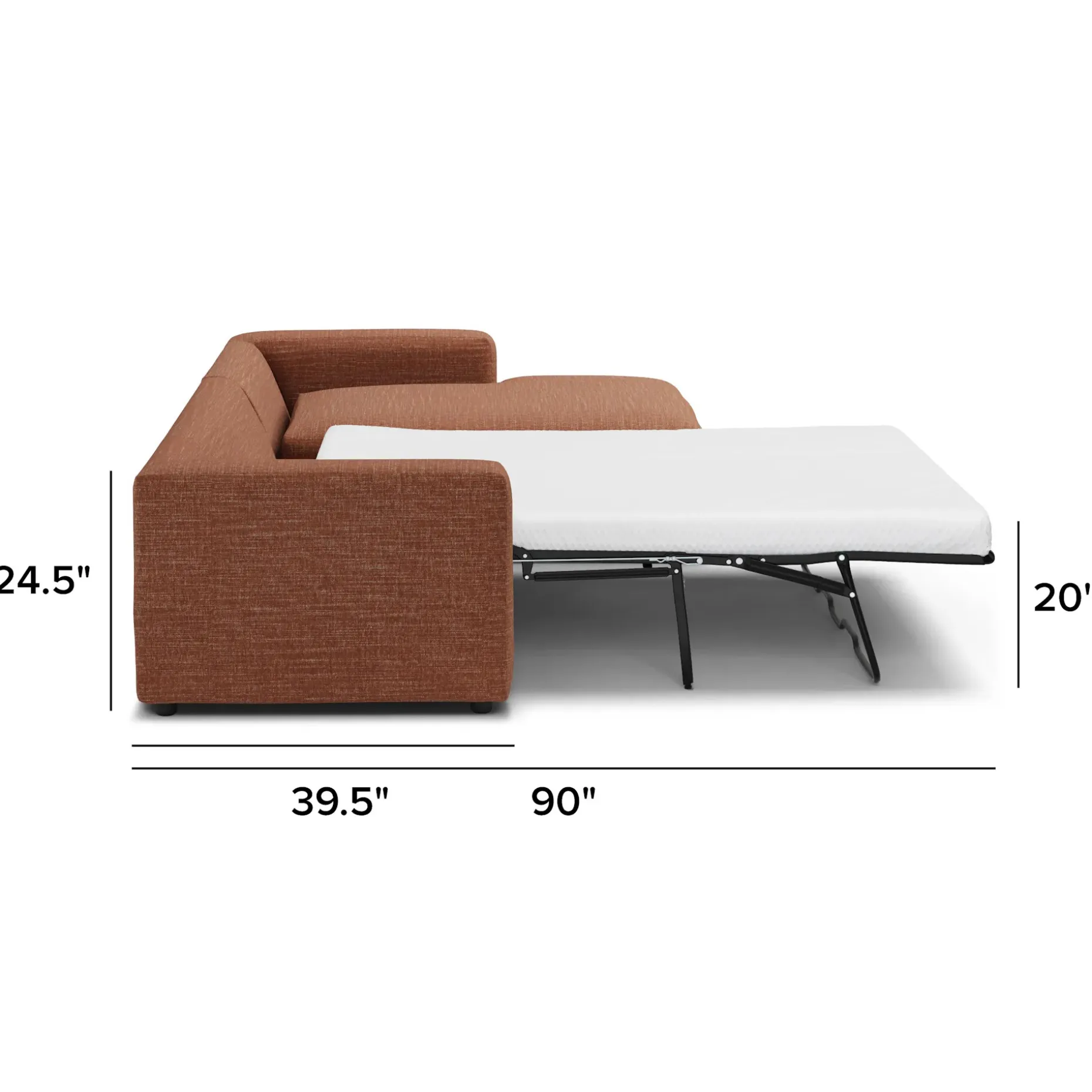 Riley 118" Right Storage Sleeper Sectional - Napa Rust