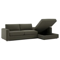 Riley 118" Right Storage Sleeper Sectional - Silver Moss