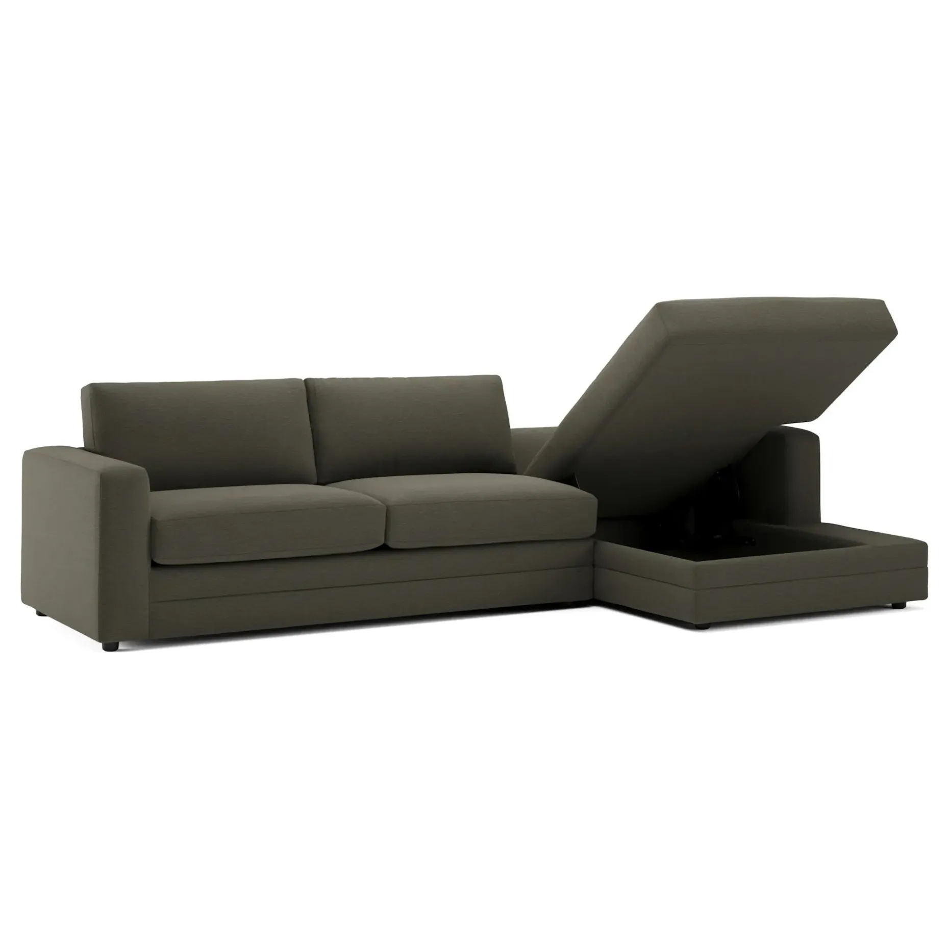 Riley 118" Right Storage Sleeper Sectional - Silver Moss