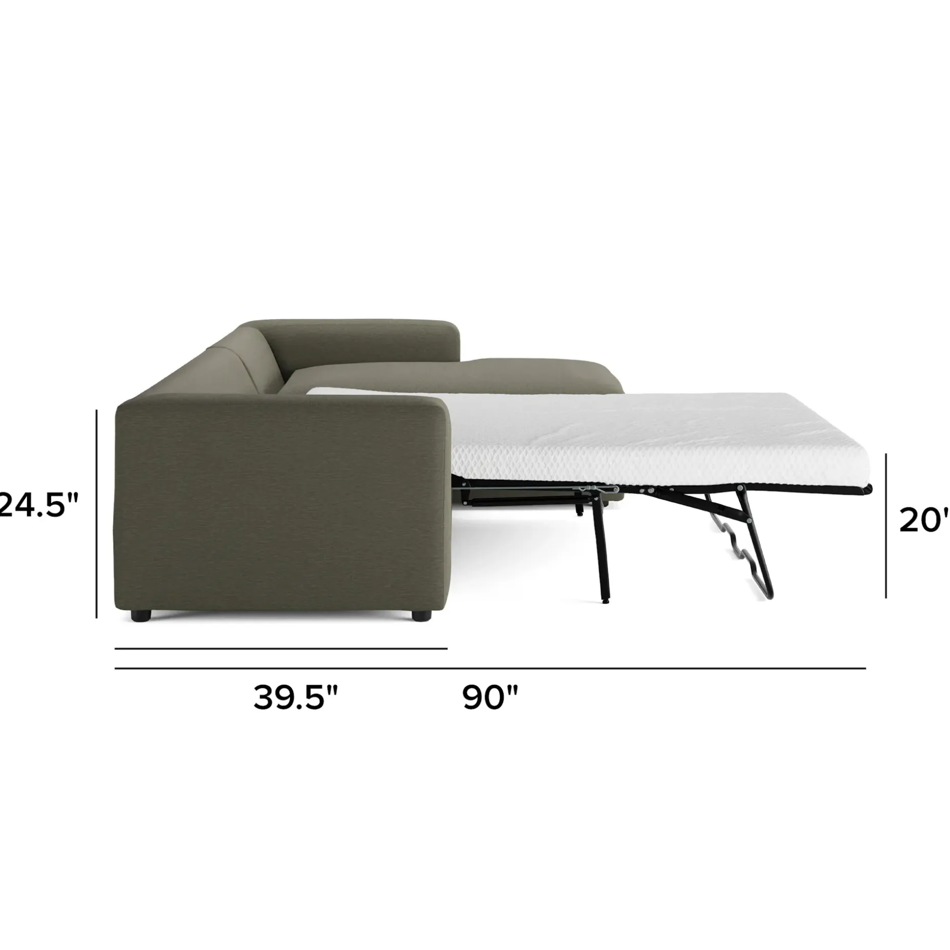Riley 118" Right Storage Sleeper Sectional - Silver Moss