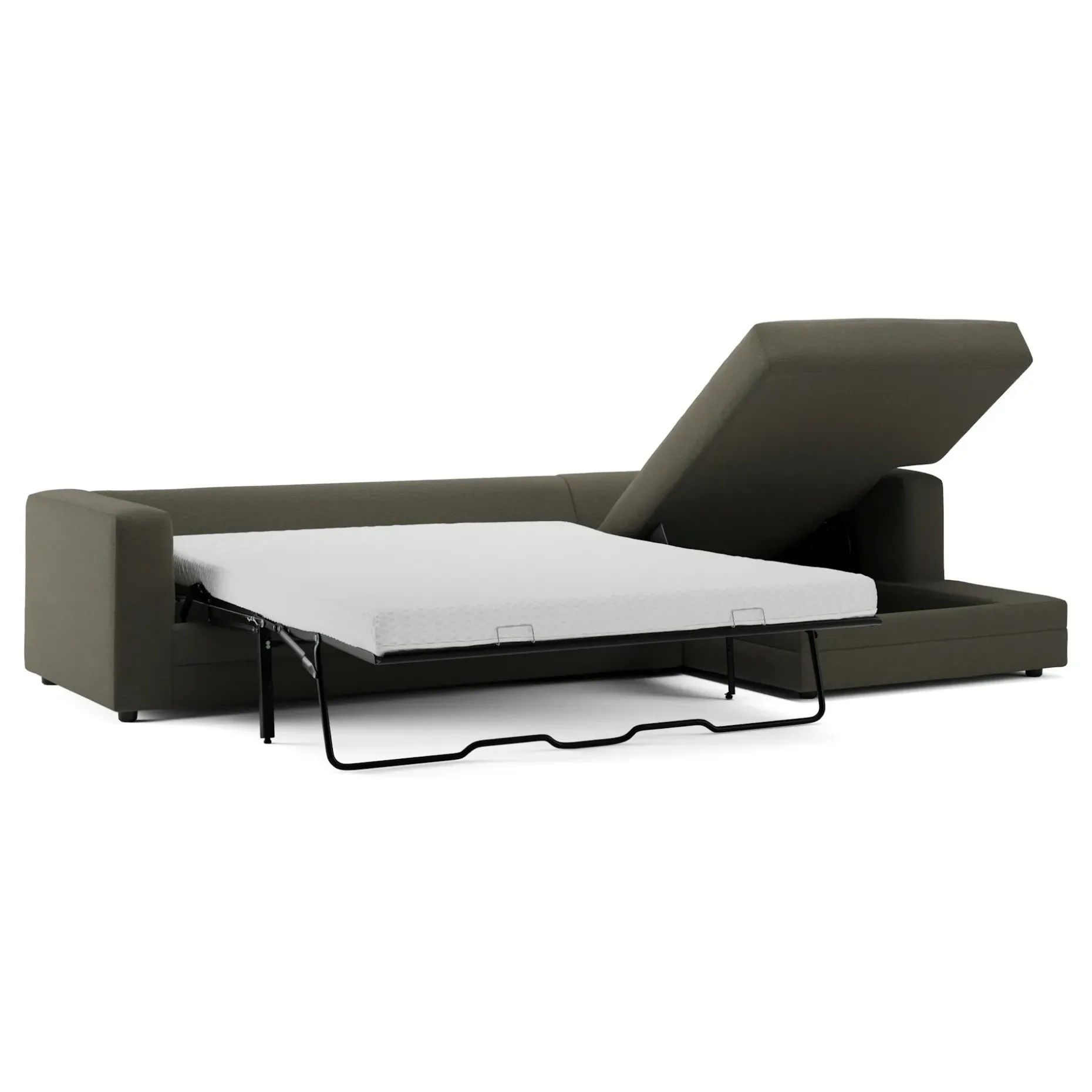 Riley 118" Right Storage Sleeper Sectional - Silver Moss