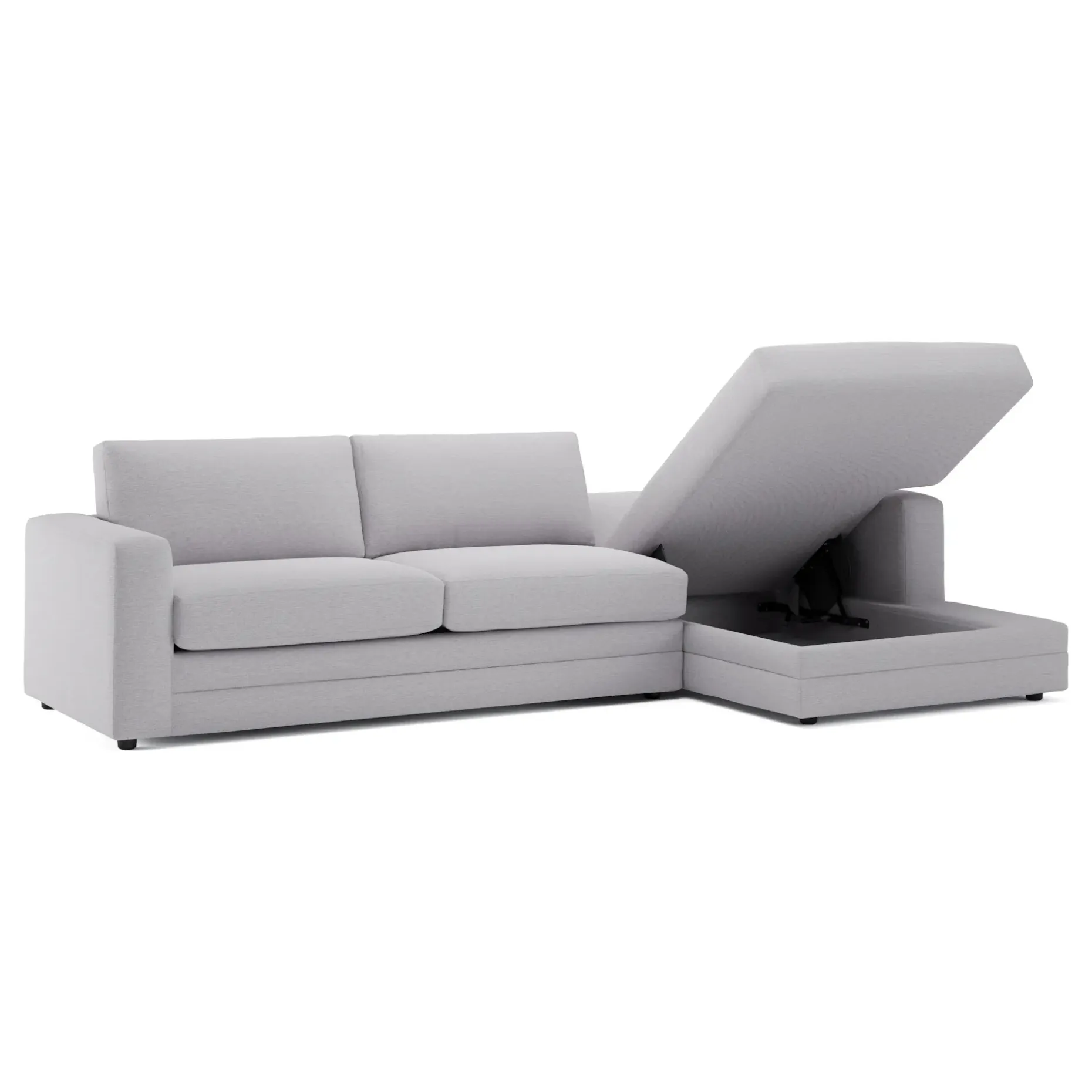 Riley 118" Right Storage Sleeper Sectional - Silver Ivory