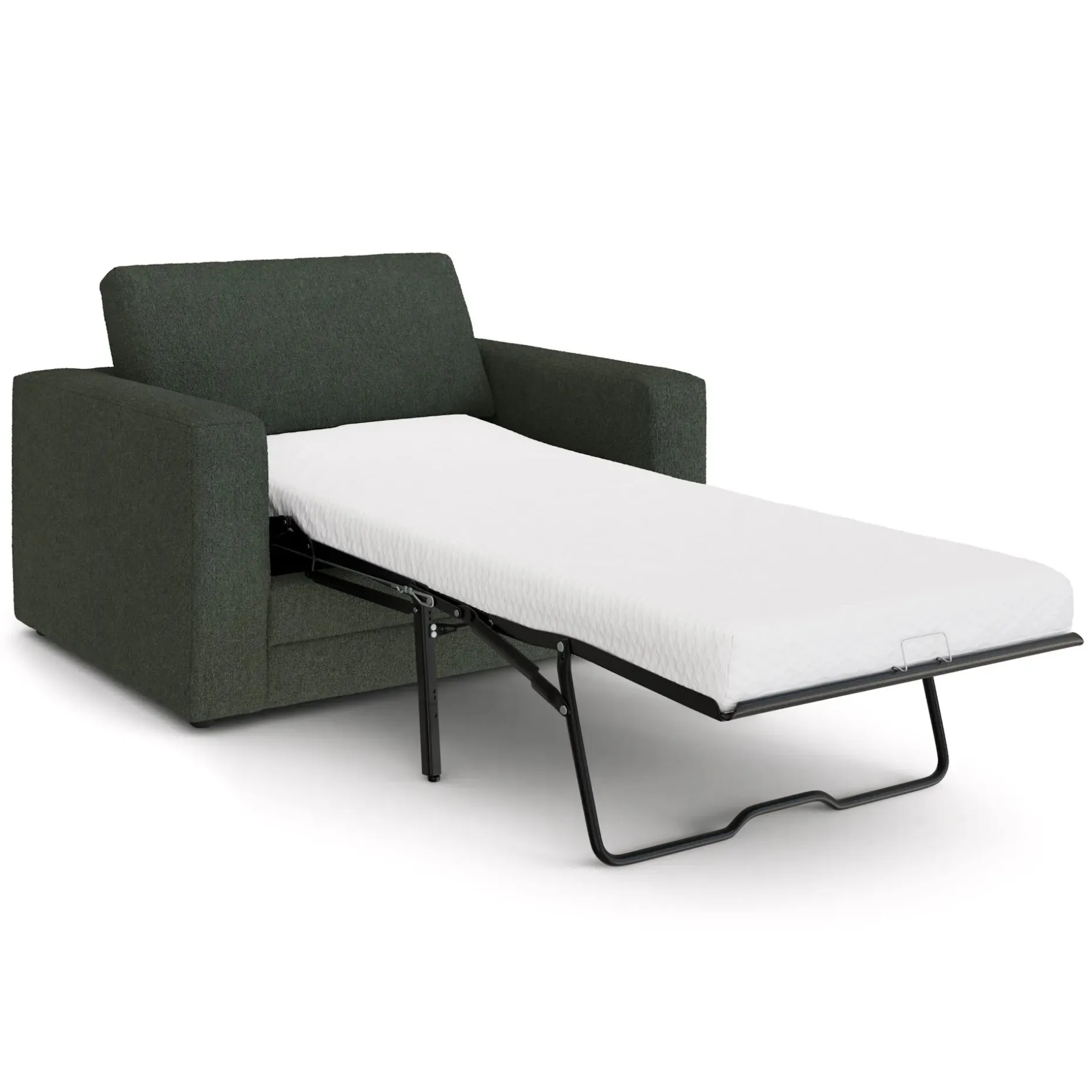Riley 57.5" Sleeper Chair - Green Wool Bouclé