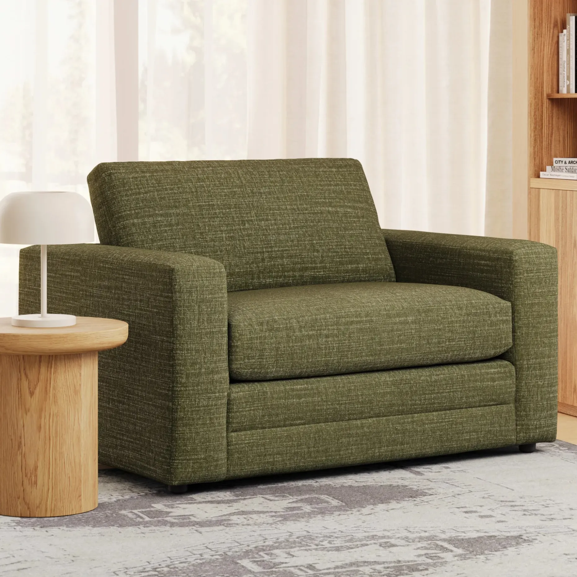 Riley 57.5" Sleeper Chair - Napa Moss