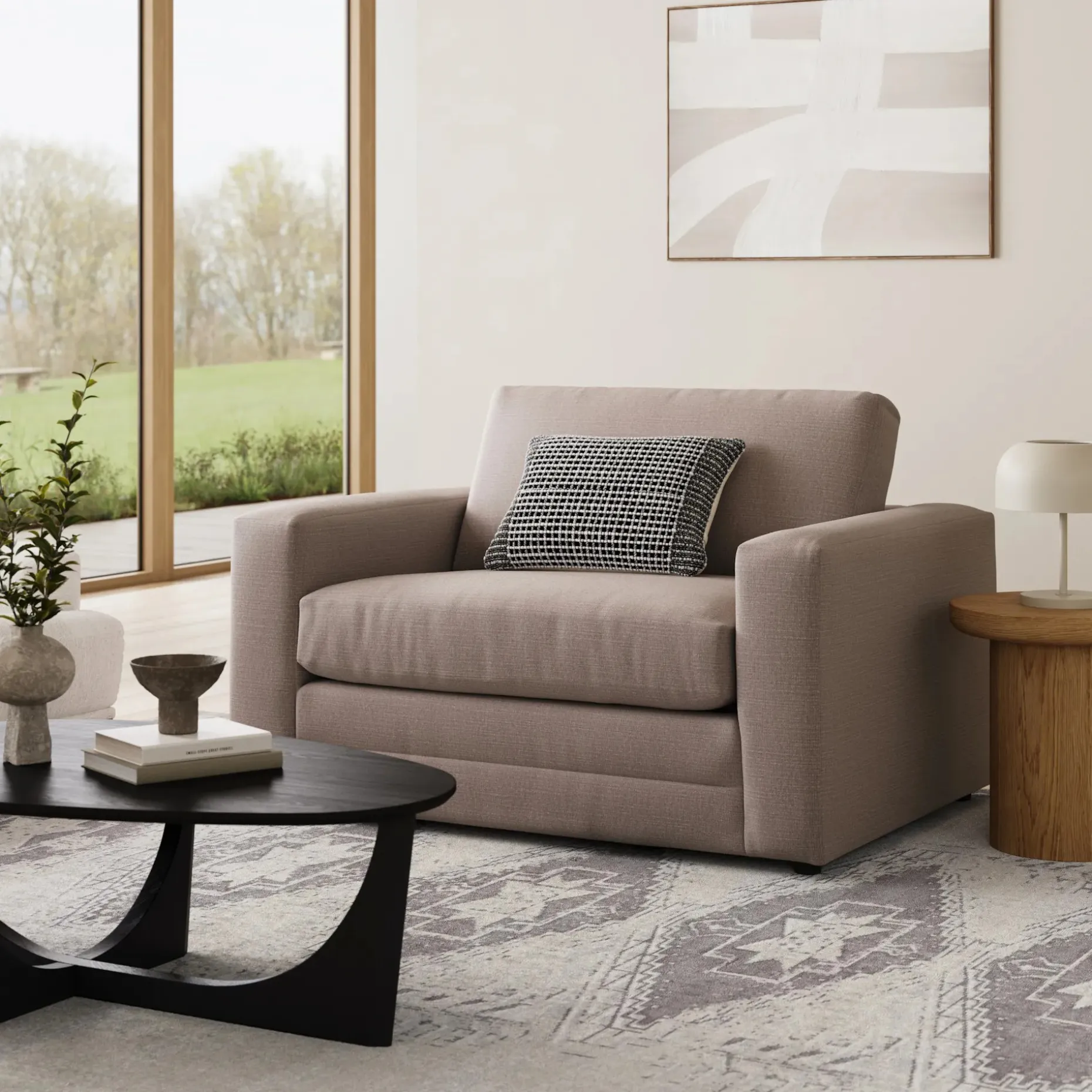 Riley 57.5" Sleeper Chair - Napa Quartz