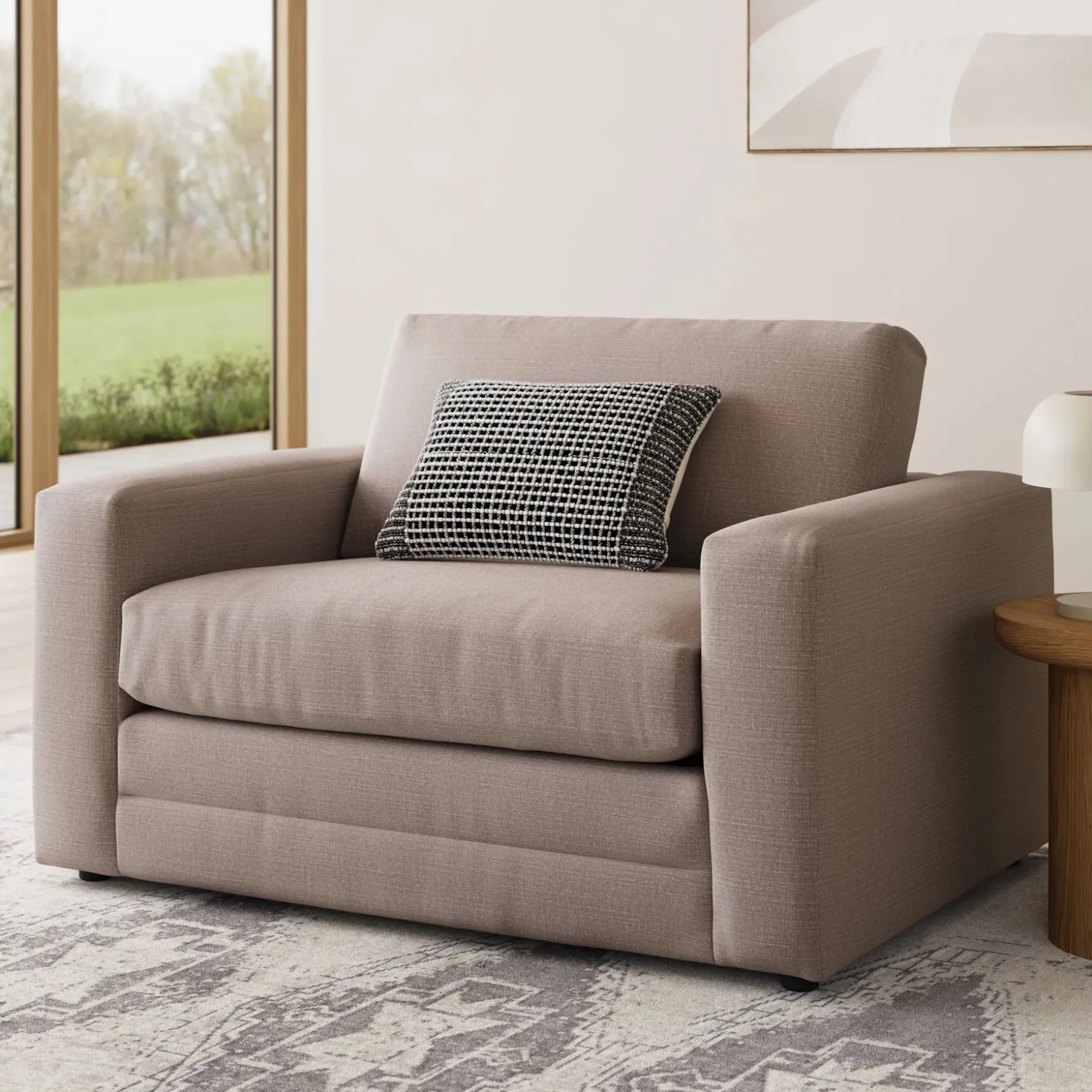 Riley 57.5" Sleeper Chair - Napa Quartz