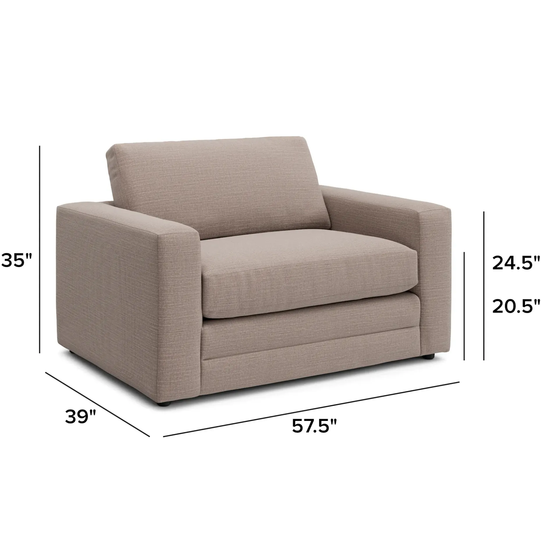 Riley 57.5" Sleeper Chair - Napa Quartz