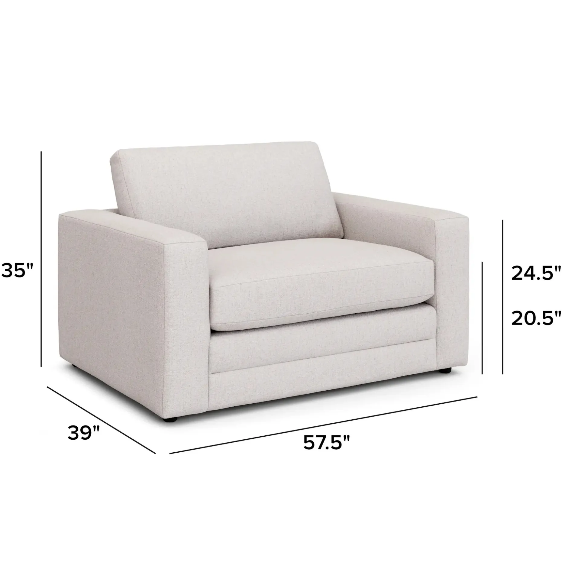 Riley 57.5" Sleeper Chair - Napa White