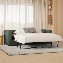 Riley 84" Sofa Bed - Green Wool Bouclé