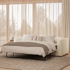 Riley 84" Sofa Bed - Ivory Wool Bouclé