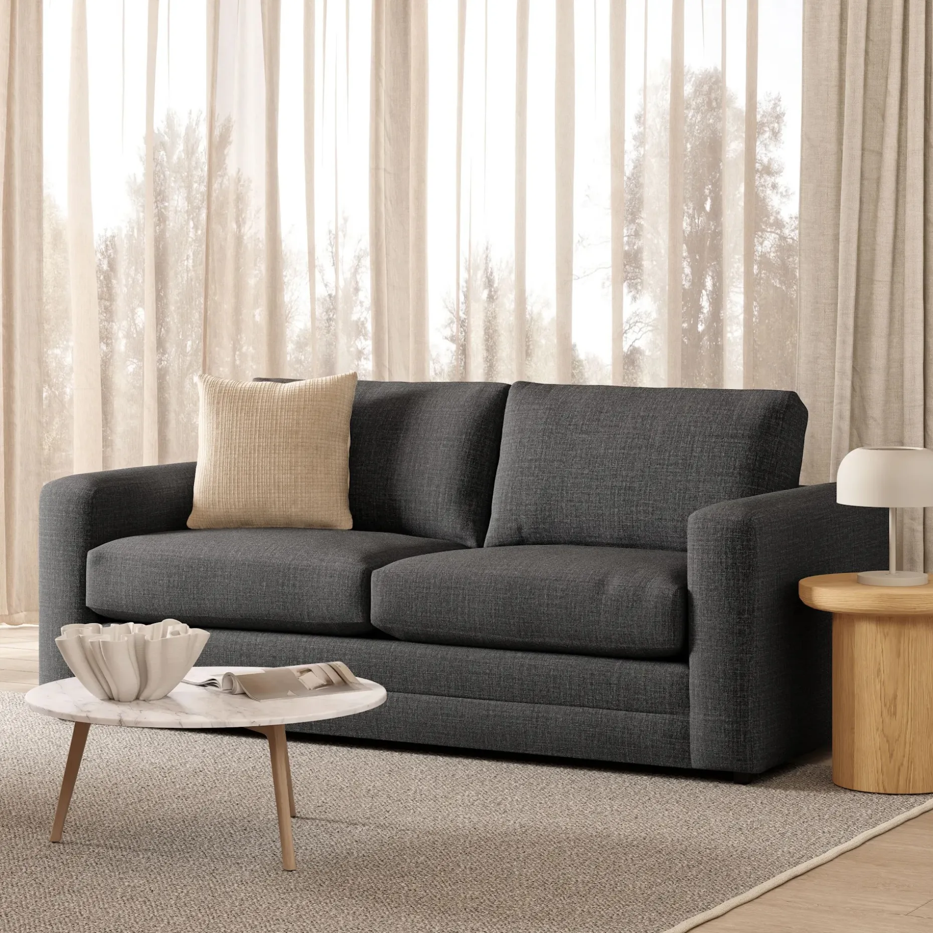 Riley 84" Sofa Bed - Napa Charcoal