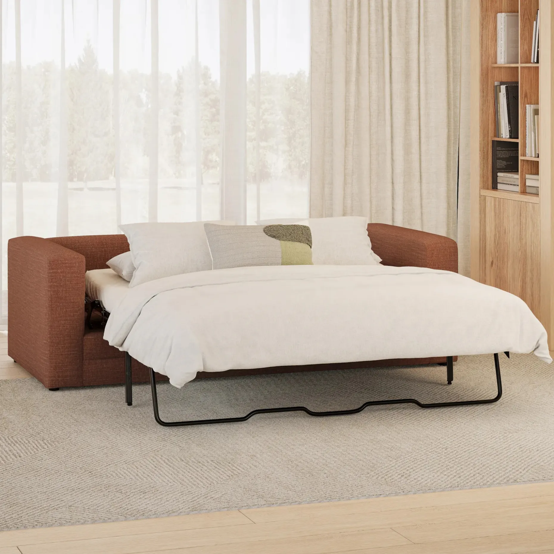 Riley 84" Sofa Bed - Napa Rust