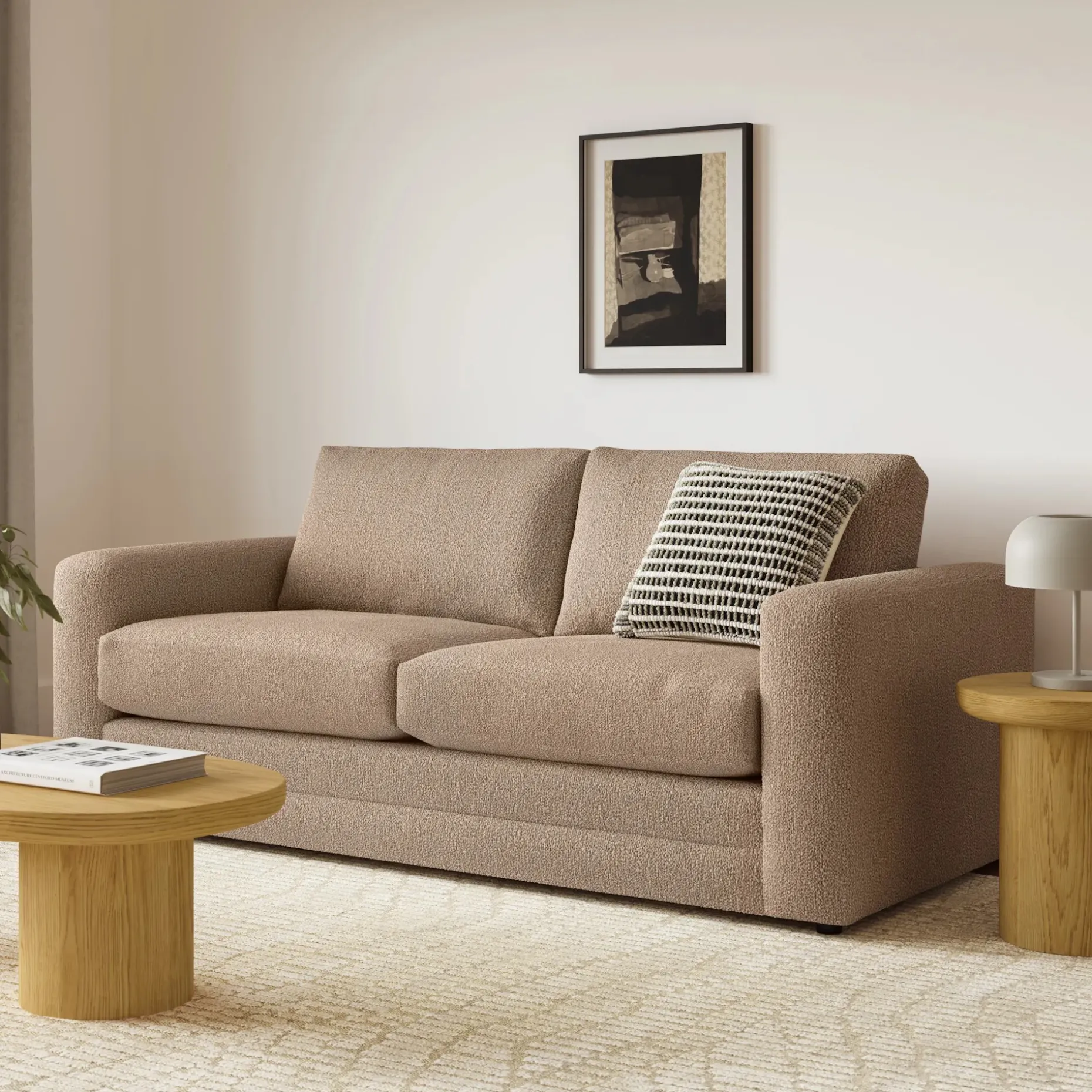 Riley 84" Sofa Bed - Sandstone Wool Bouclé