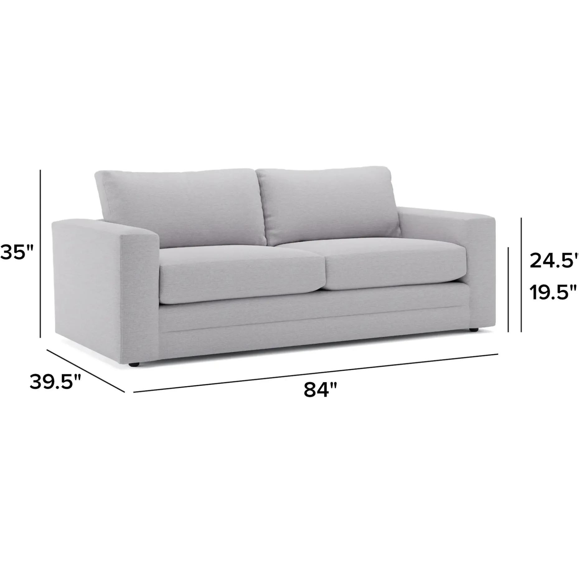 Riley 84" Sofa Bed - Silver Ivory