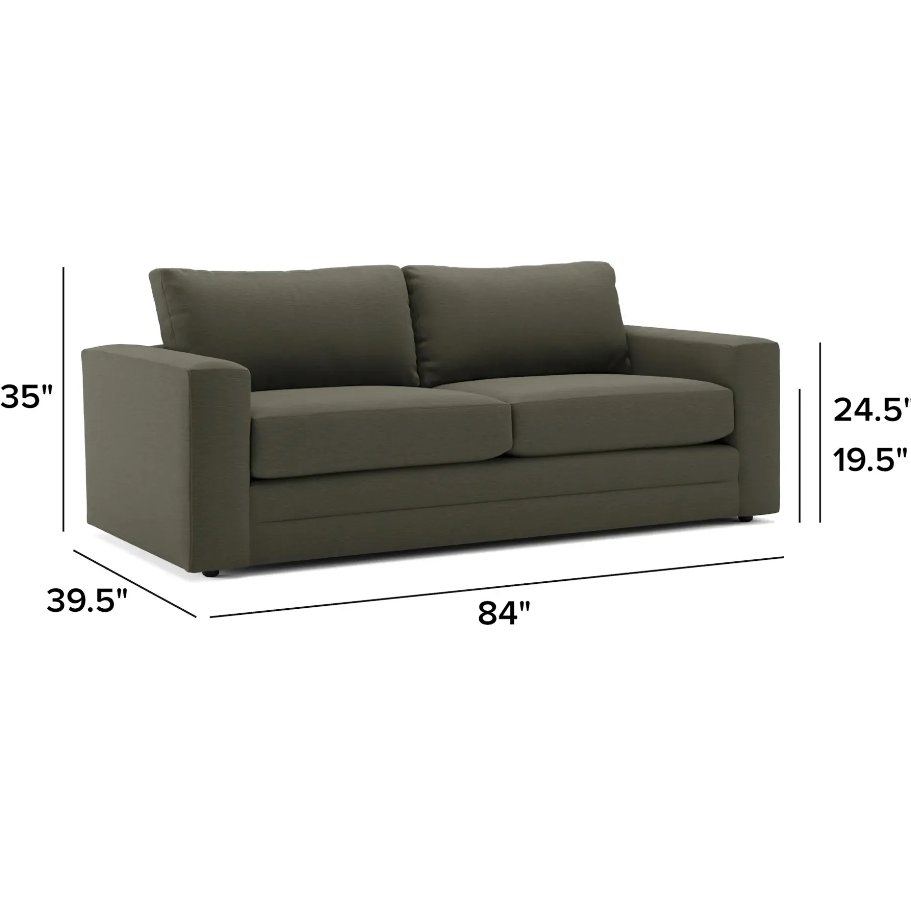 Riley 84" Sofa Bed - Silver Moss