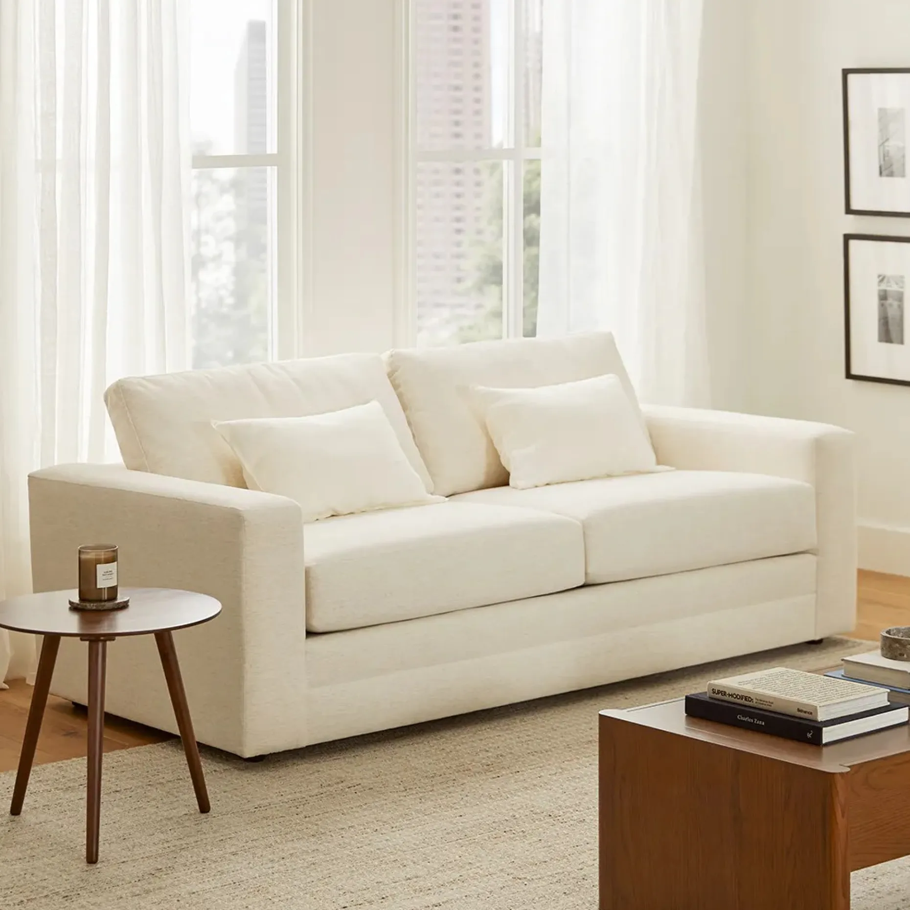 Riley 84" Sofa - Napa White