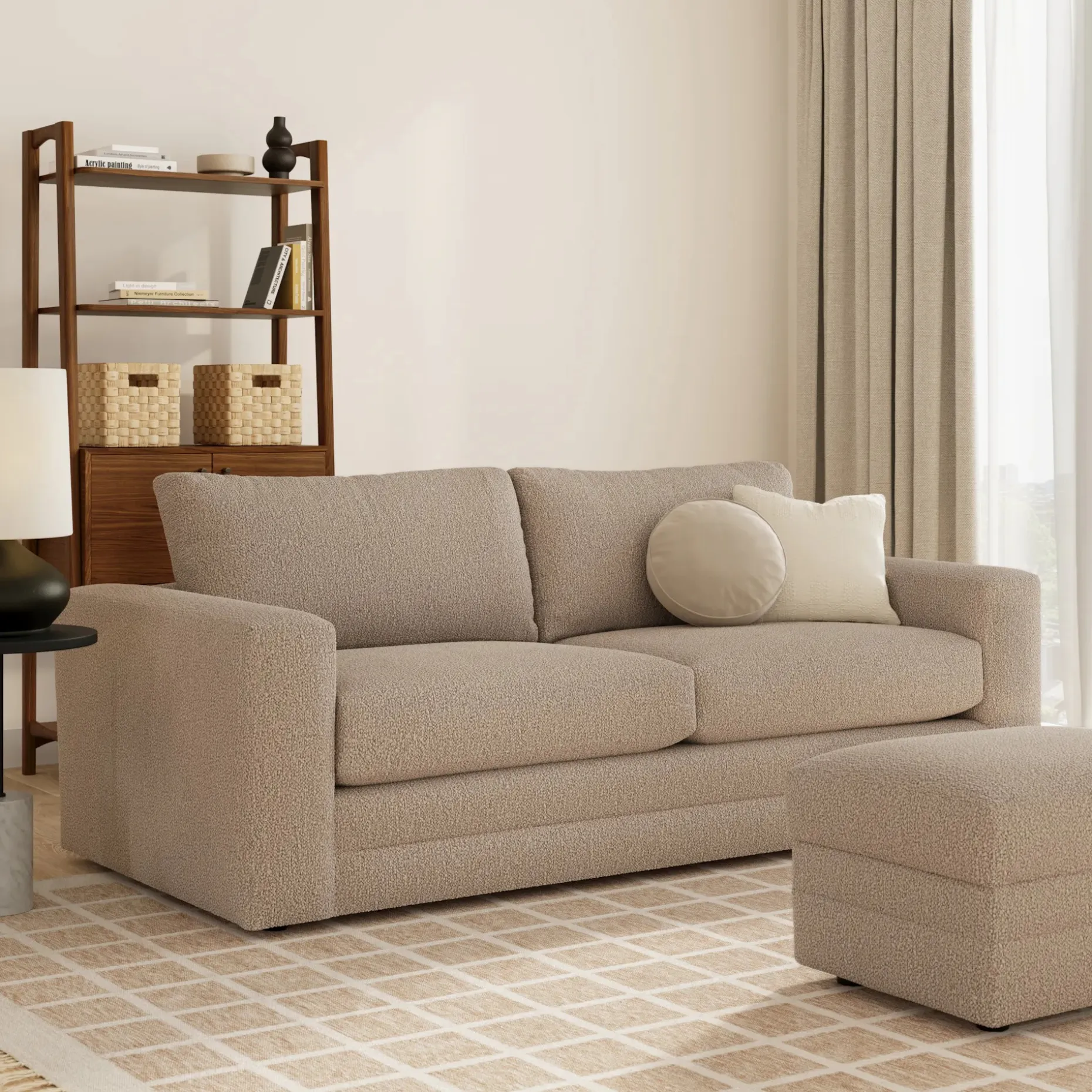 Riley 84" Sofa - Sandstone Wool Bouclé