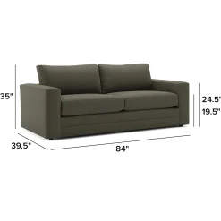 Riley 84" Sofa - Silver Moss