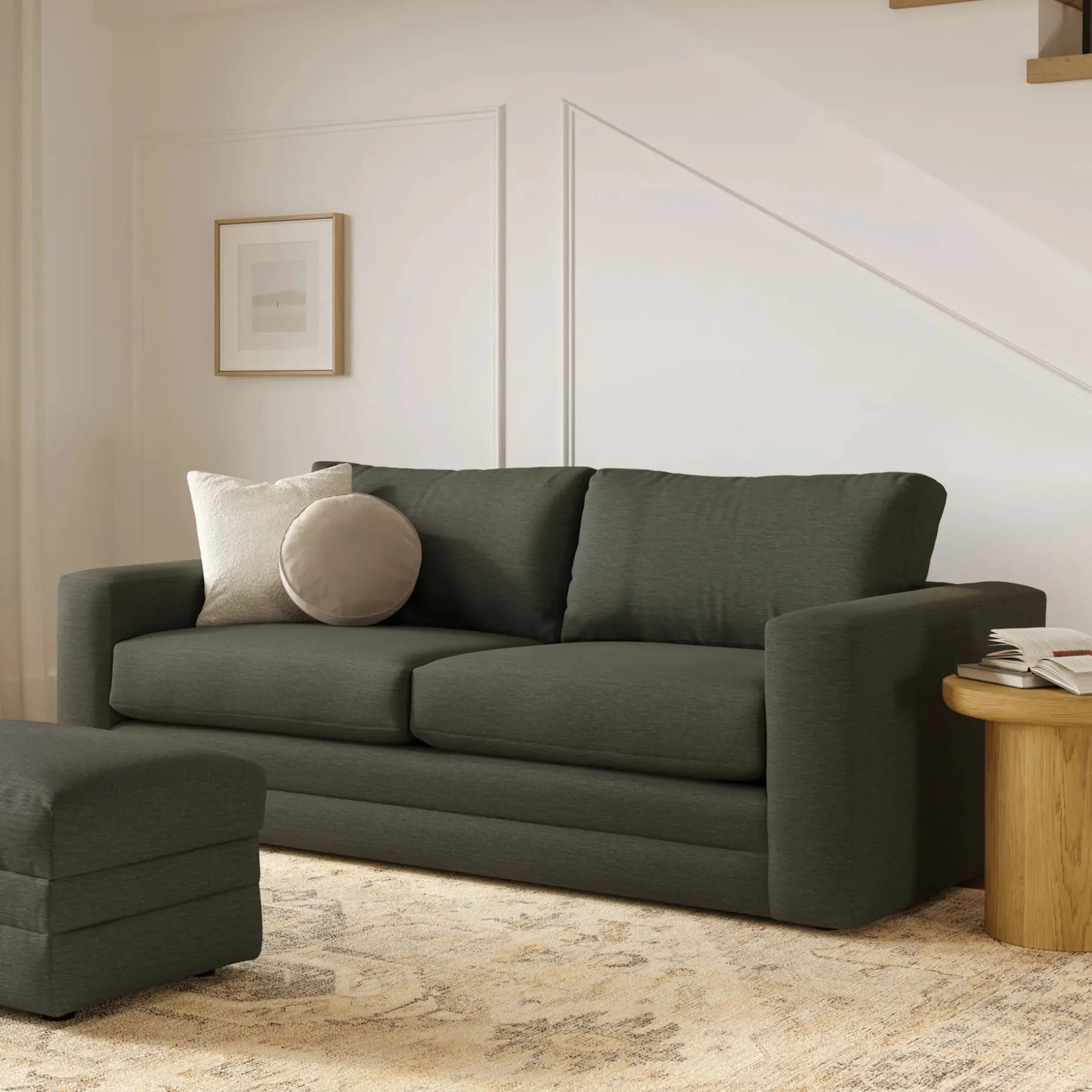 Riley 84" Sofa - Silver Moss