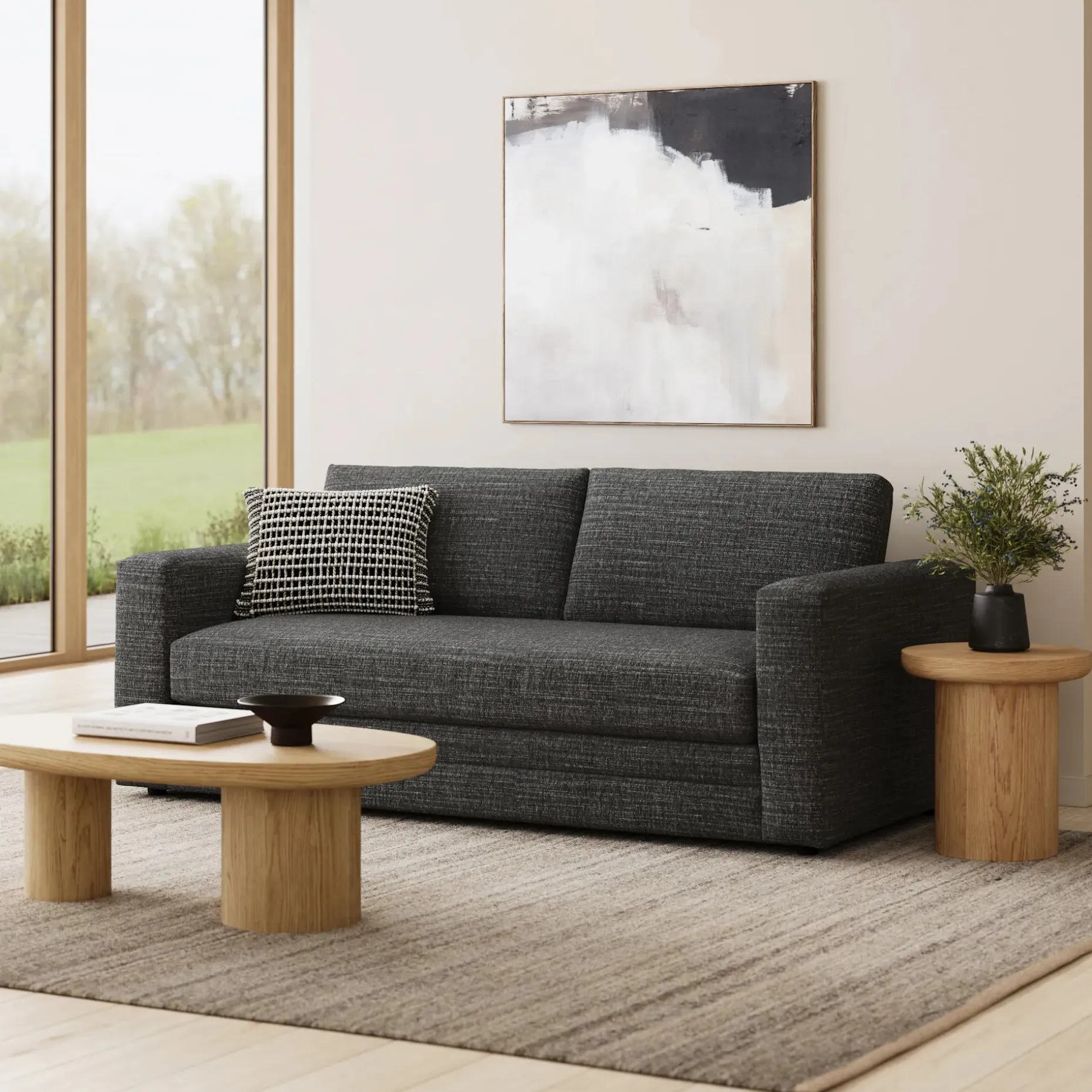Riley 84" Storage Sofa - Napa Charcoal