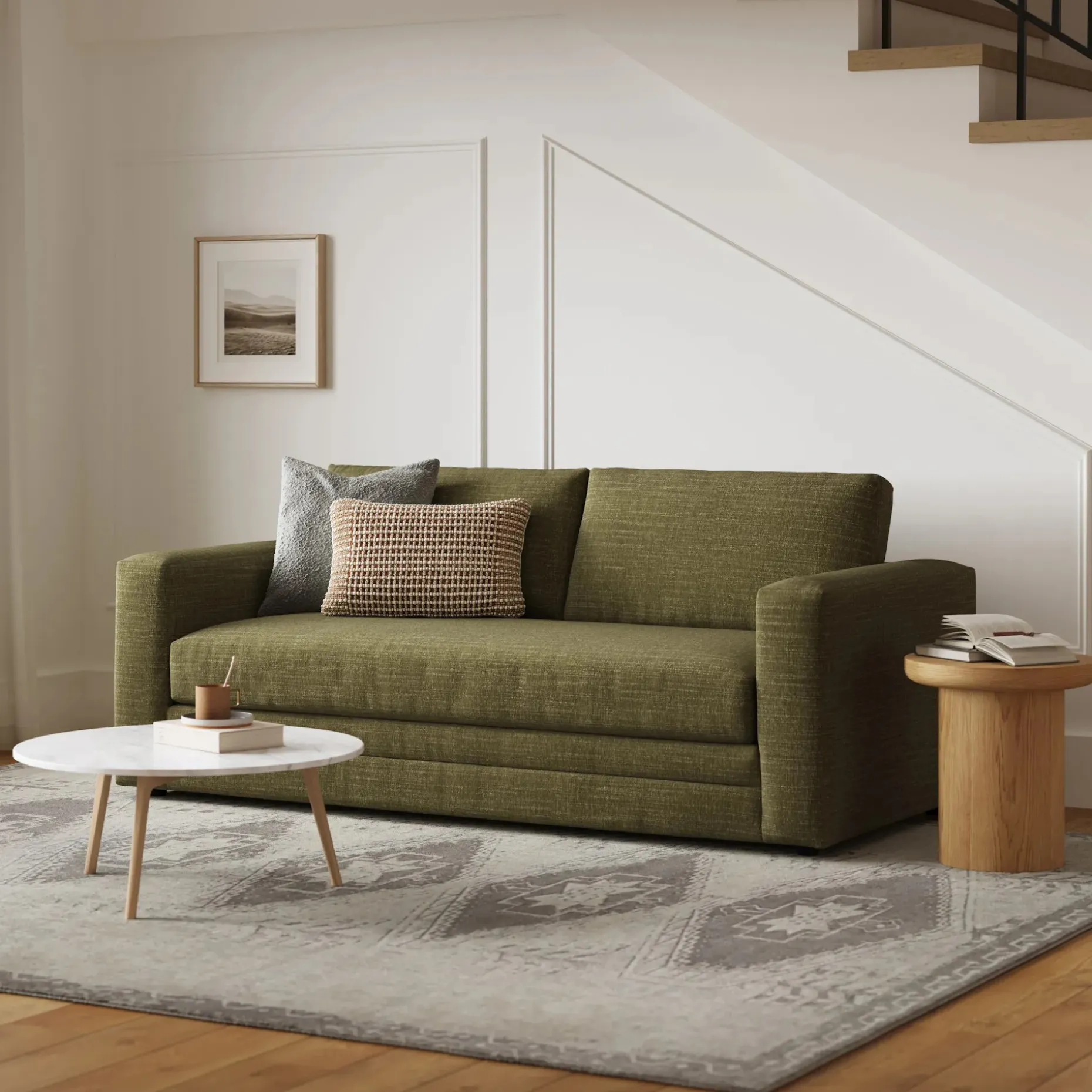 Riley 84" Storage Sofa - Napa Moss