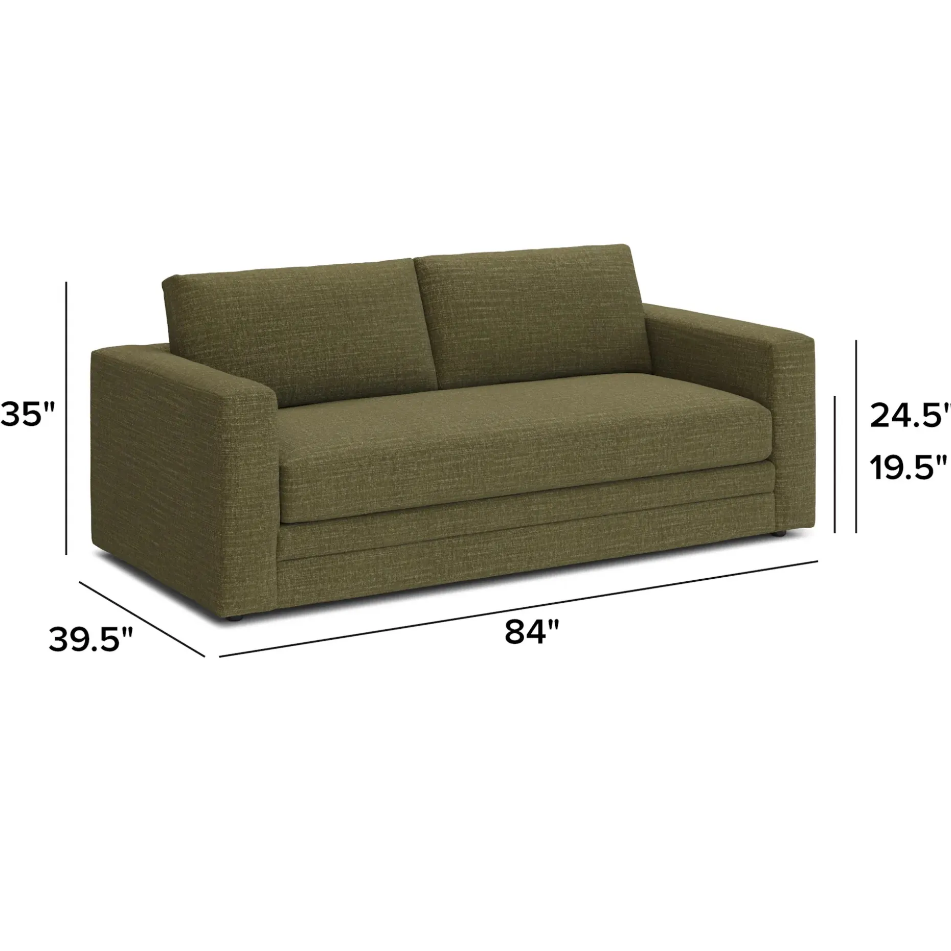 Riley 84" Storage Sofa - Napa Moss