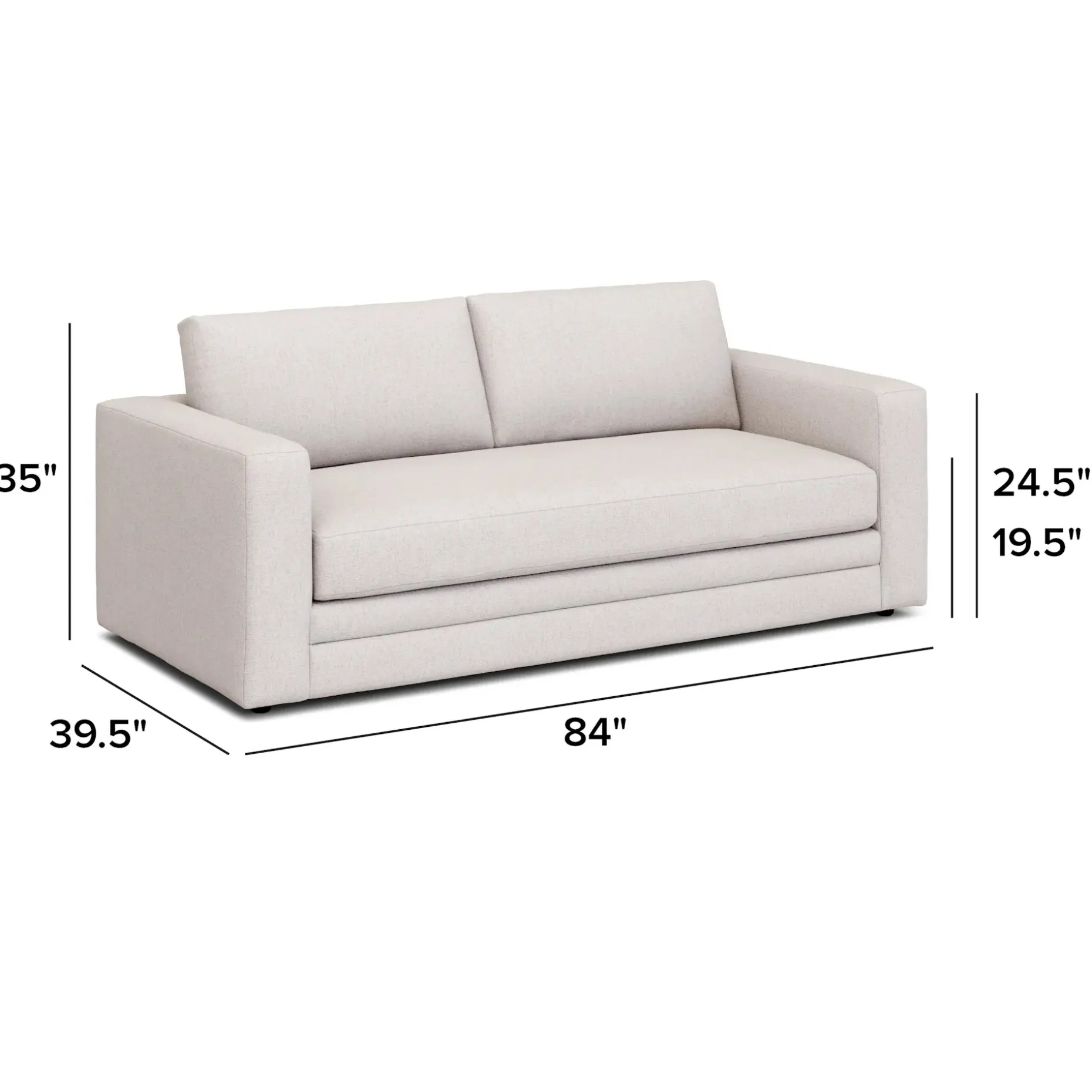 Riley 84" Storage Sofa - Napa White