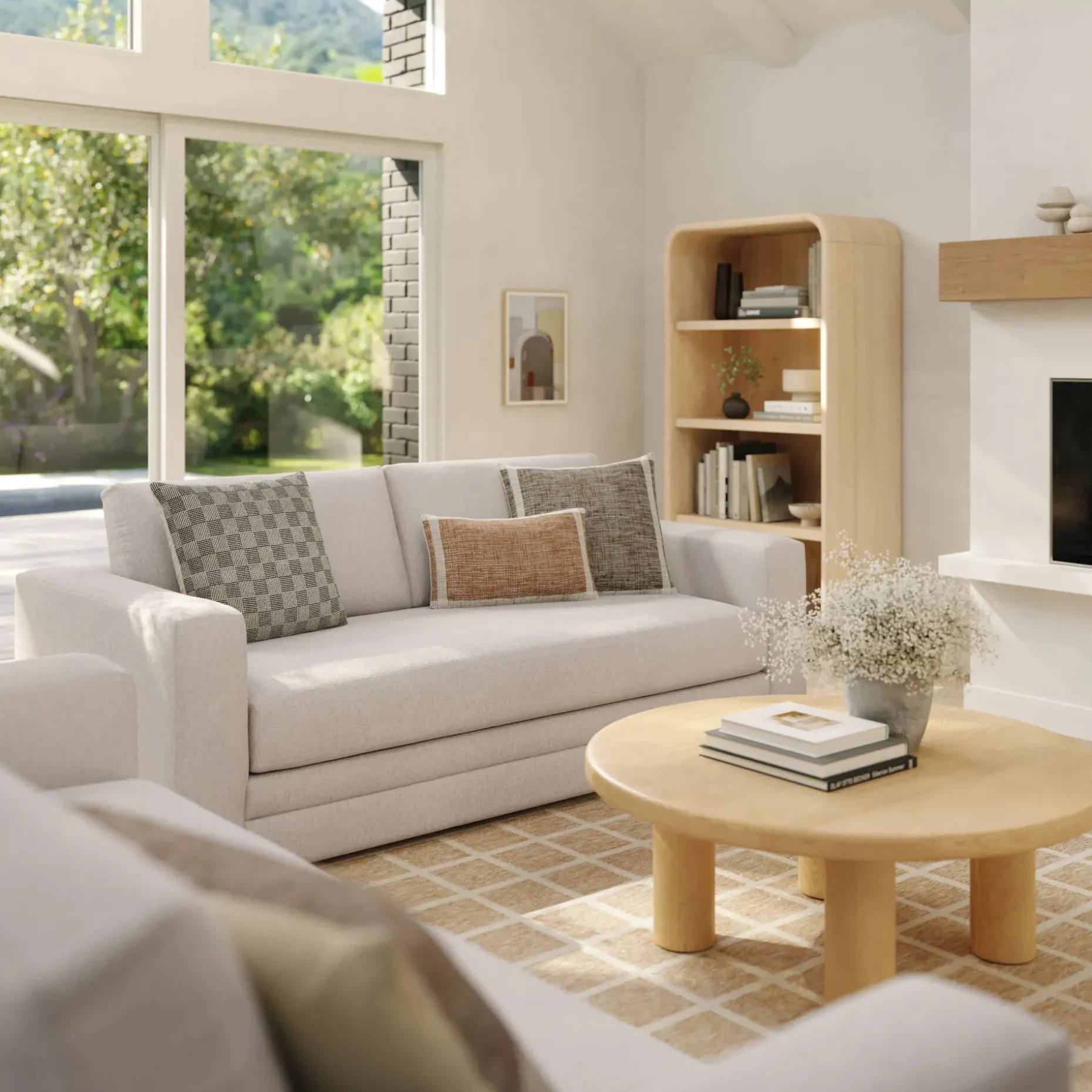 Riley 84" Storage Sofa - Napa White