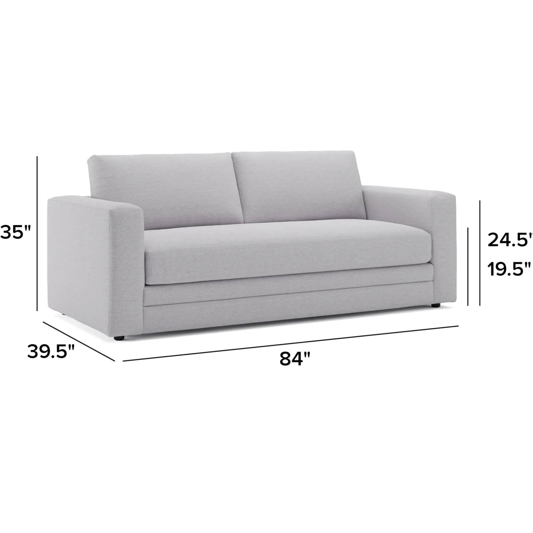 Riley 84" Storage Sofa - Silver Ivory