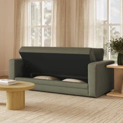 Riley 84" Storage Sofa - Silver Moss