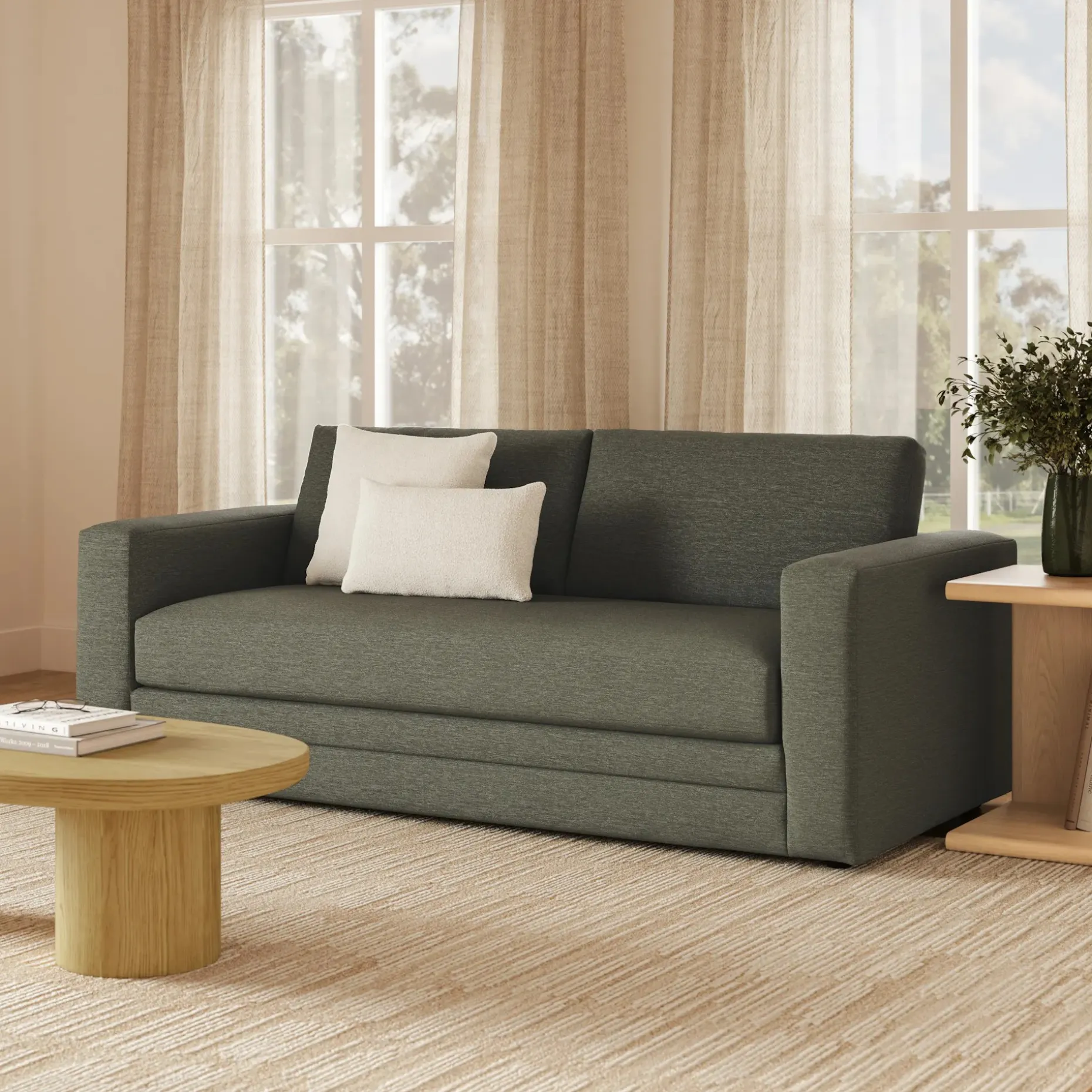 Riley 84" Storage Sofa - Silver Moss