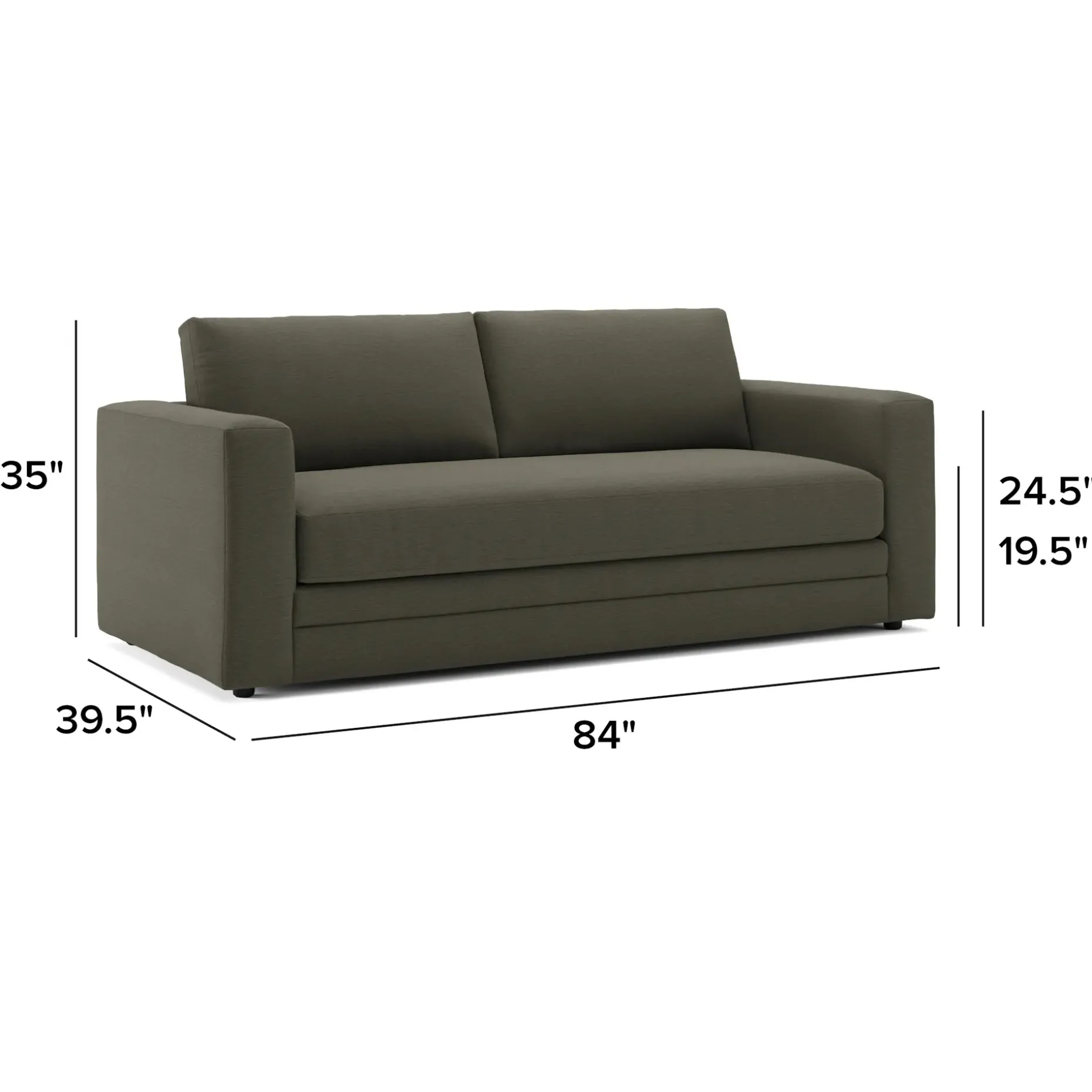 Riley 84" Storage Sofa - Silver Moss