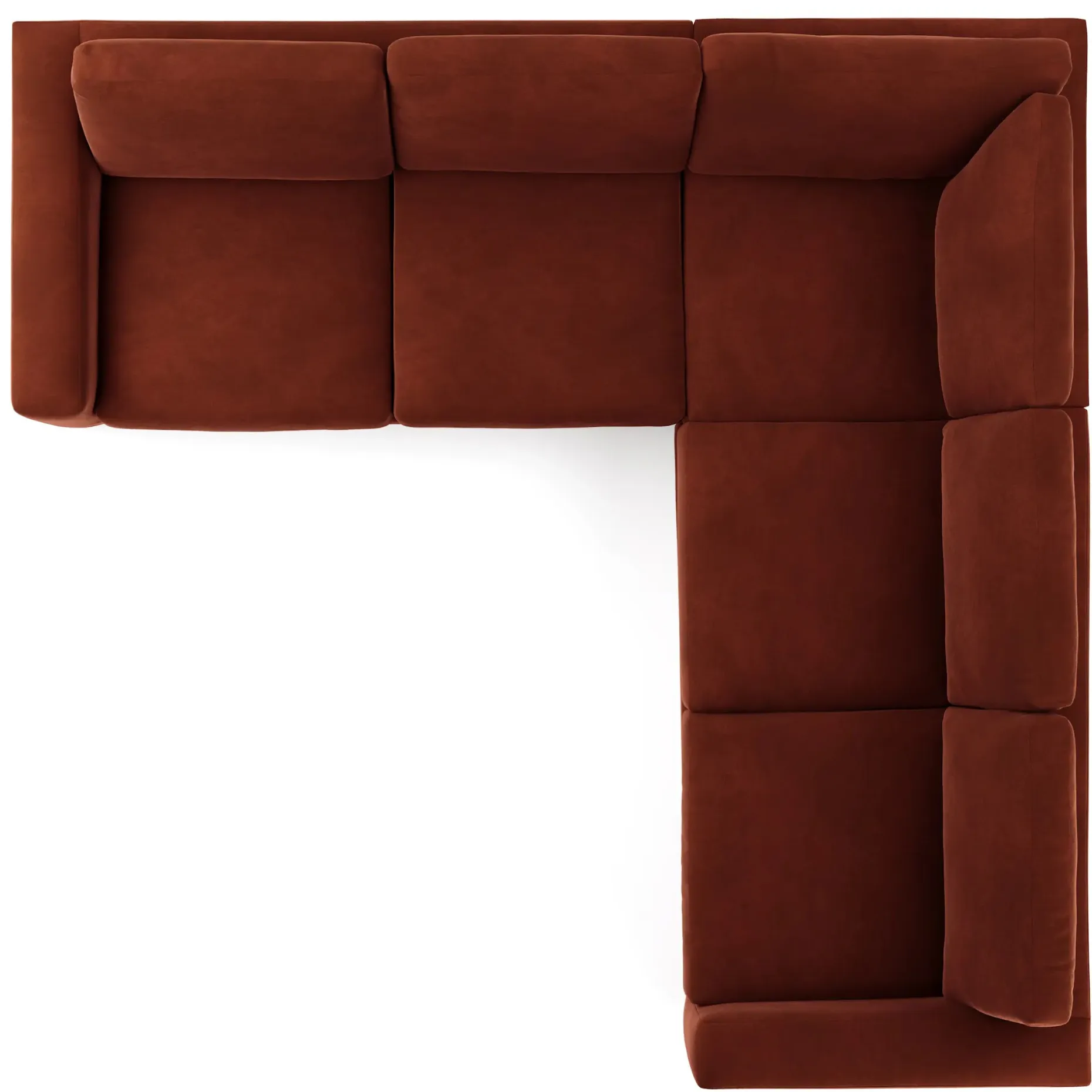 Riley 104" Velvet Corner Sectional - Hale Rust