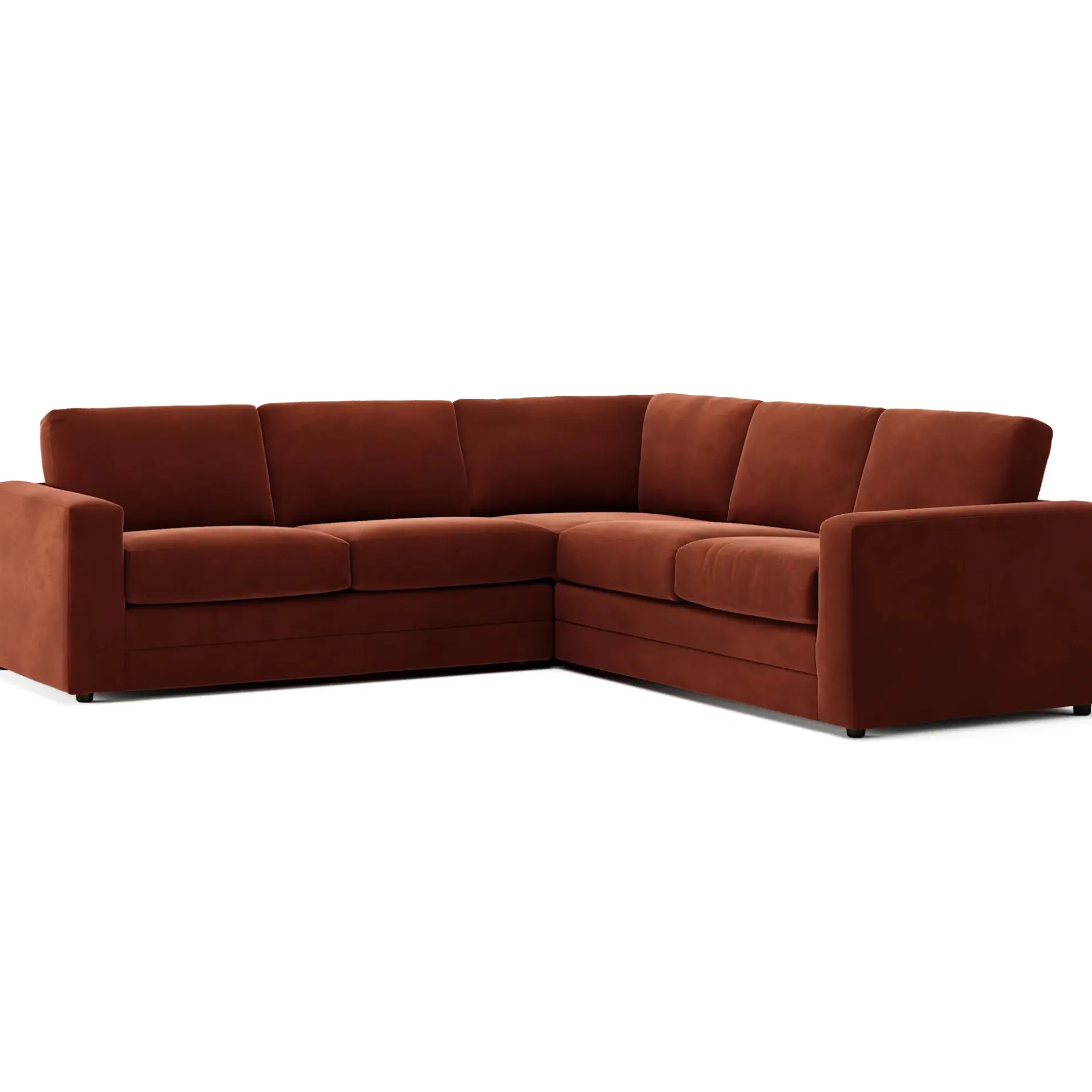Riley 104" Velvet Corner Sectional - Hale Rust