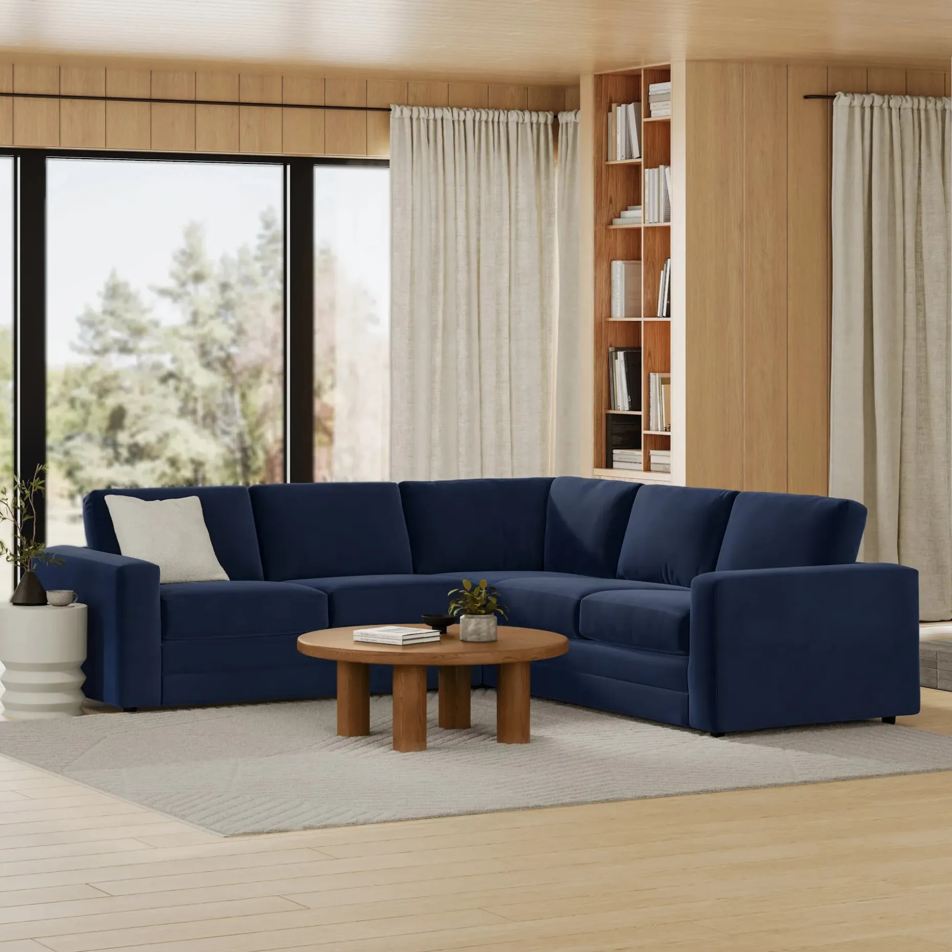 Riley 104" Velvet Corner Sectional - Hale Ink
