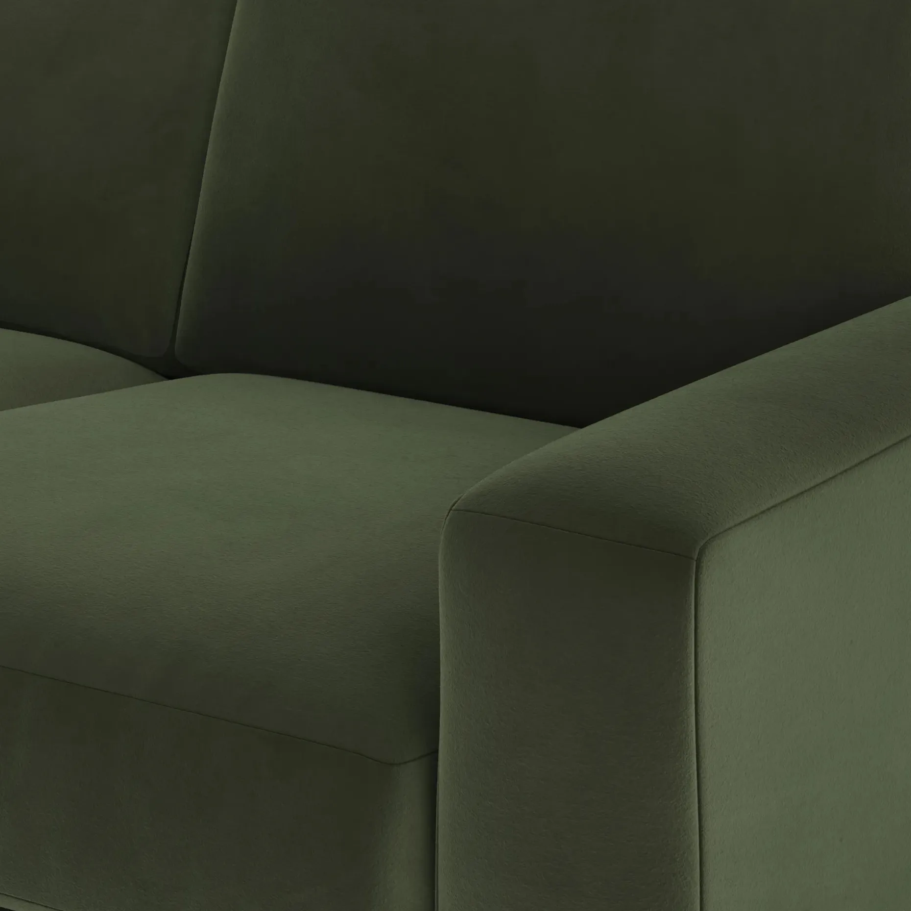 Riley 104" Velvet Corner Sectional - Hale Fir Green
