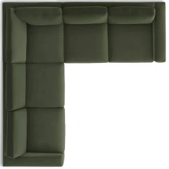 Riley 104" Velvet Corner Sectional - Hale Fir Green