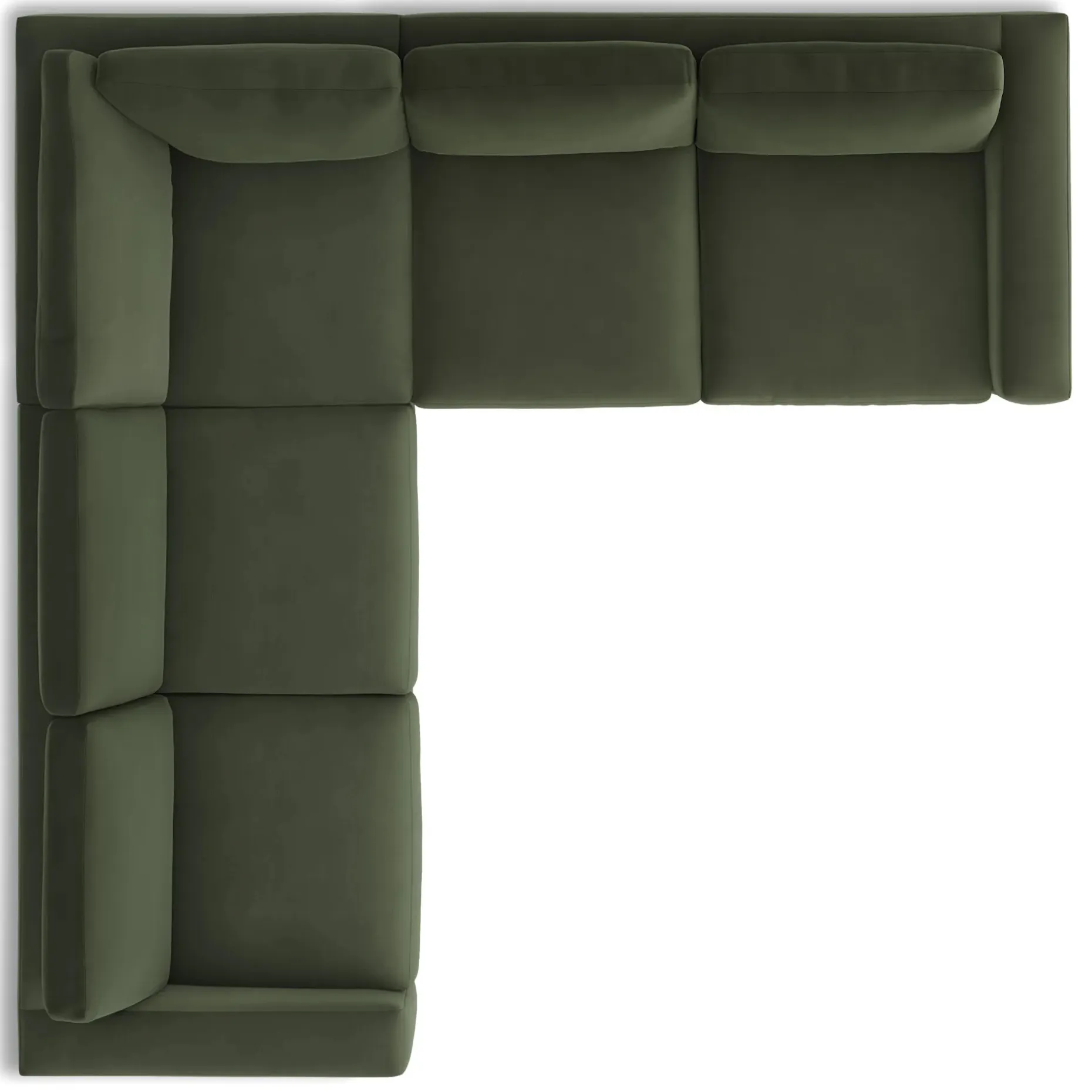 Riley 104" Velvet Corner Sectional - Hale Fir Green