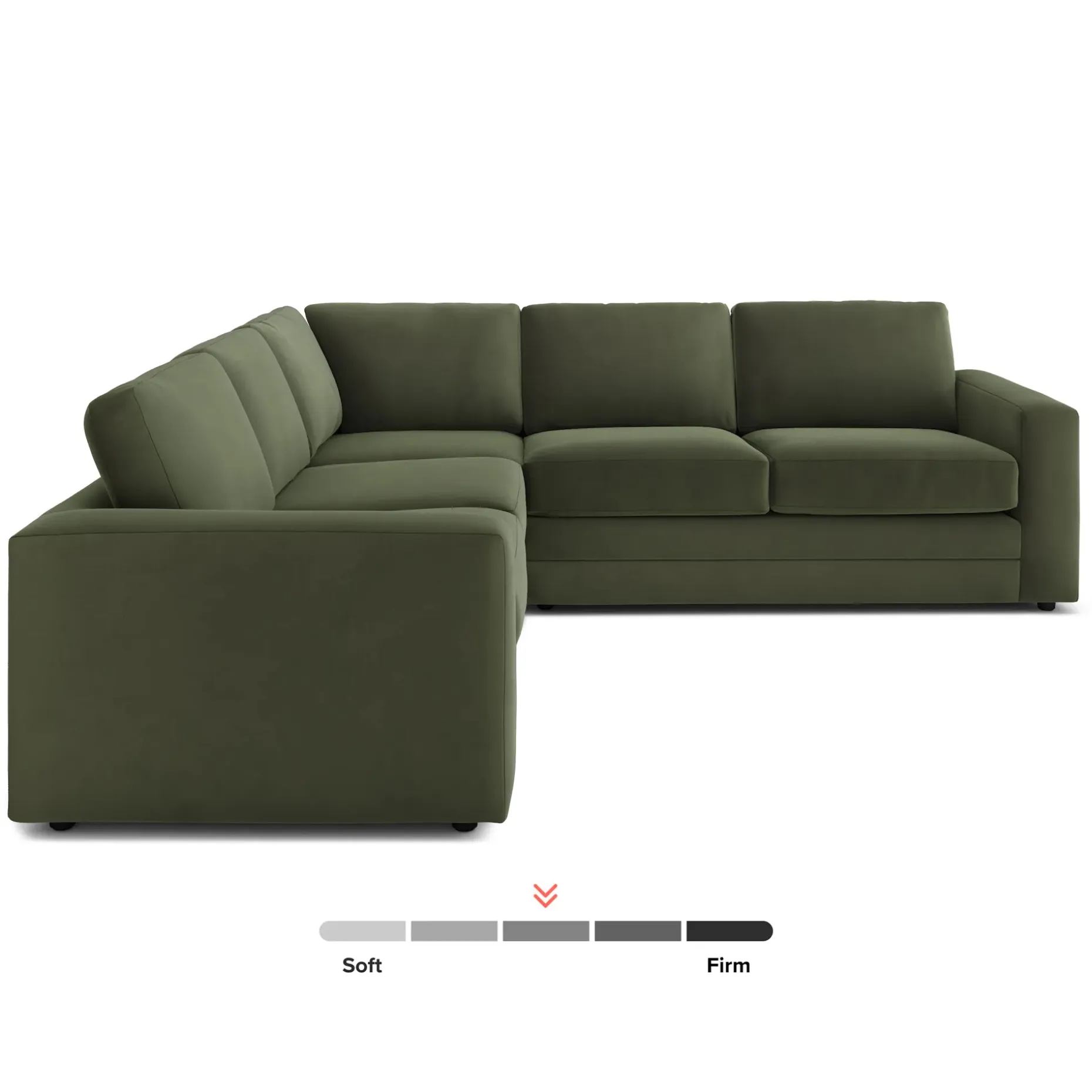 Riley 104" Velvet Corner Sectional - Hale Fir Green